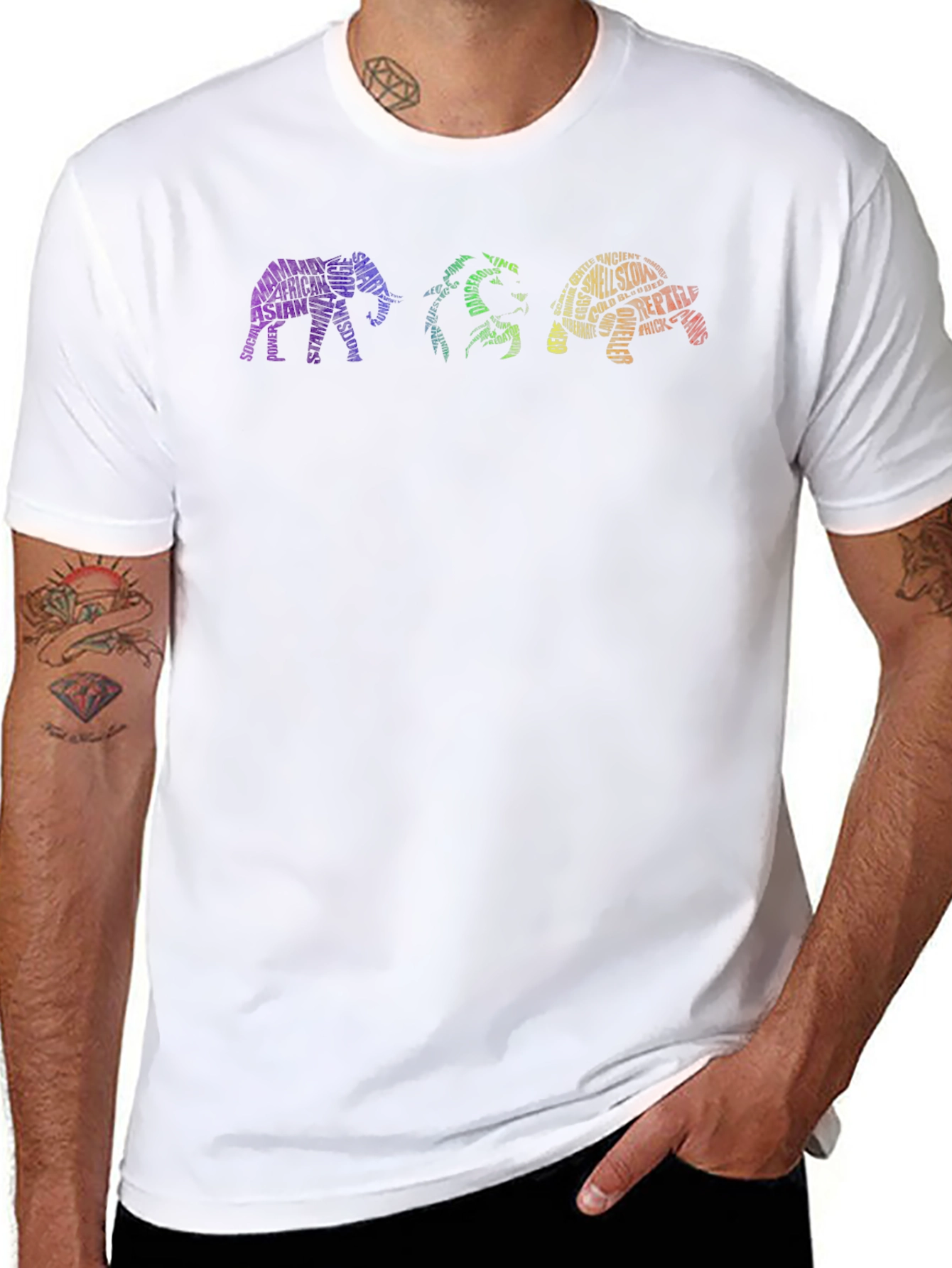 Animal Word Art Graphic T-Shirt