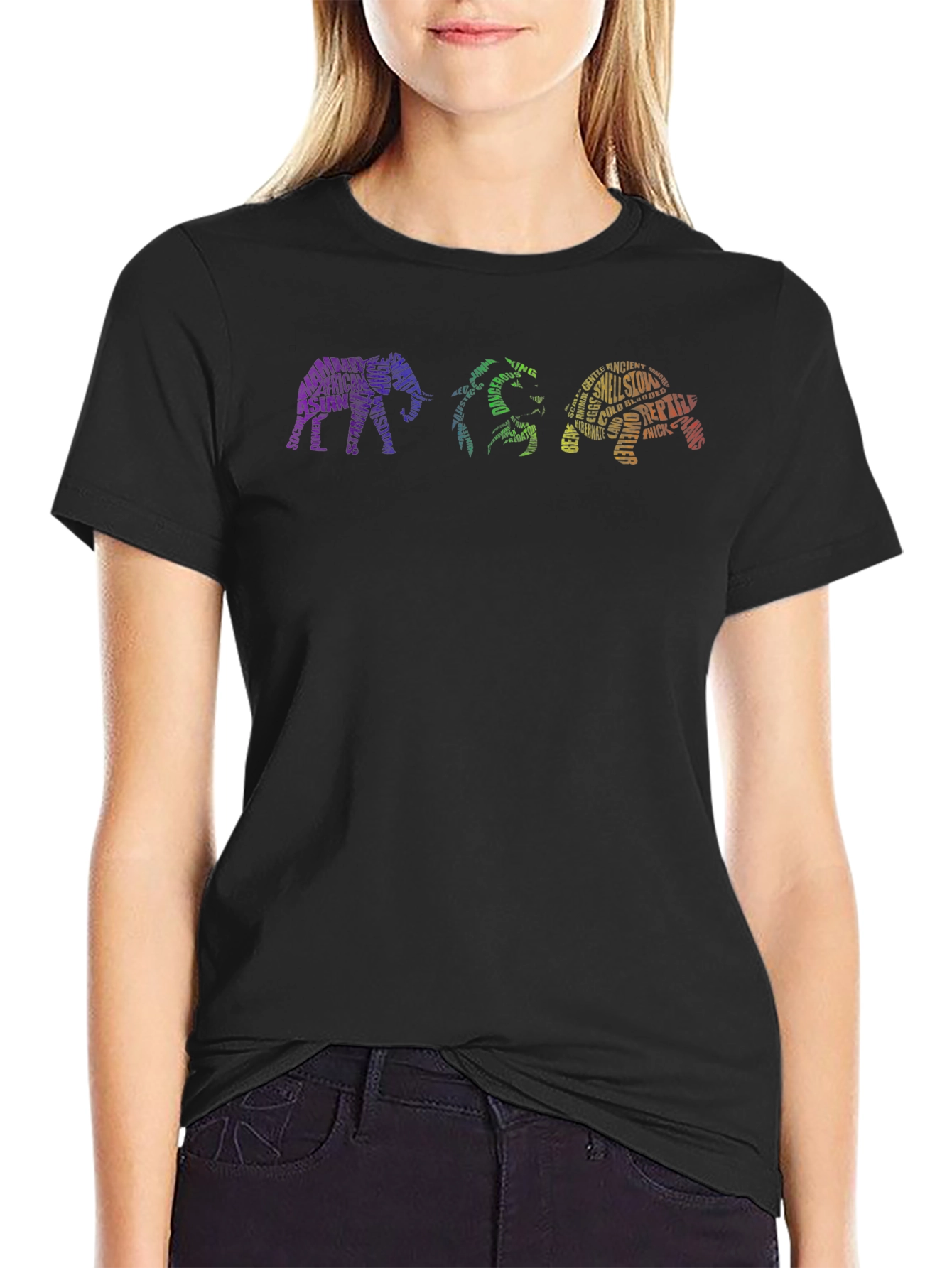Animal Word Art Graphic T-Shirt