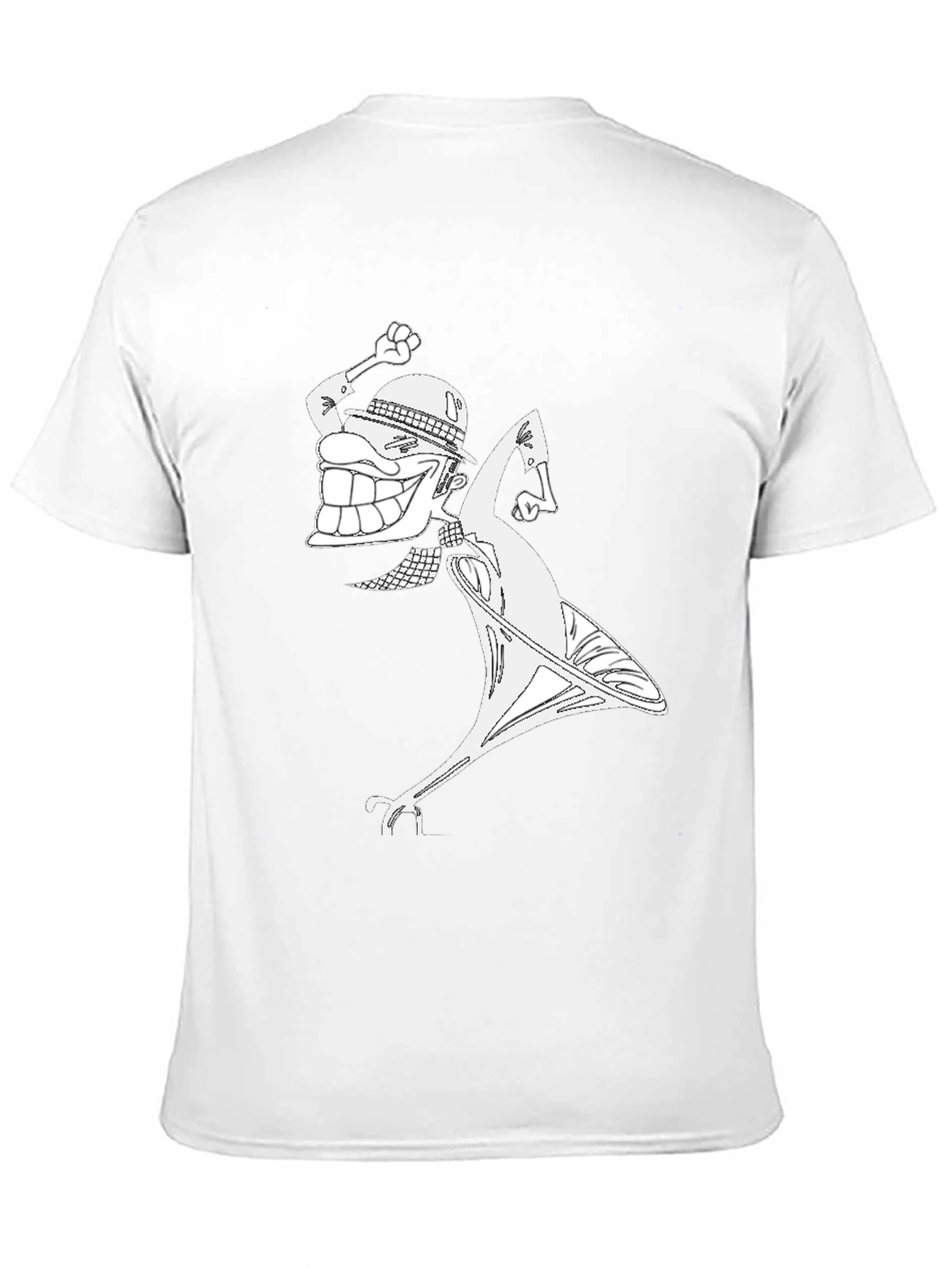 Cartoon Musician Graphic Black T-Shirt