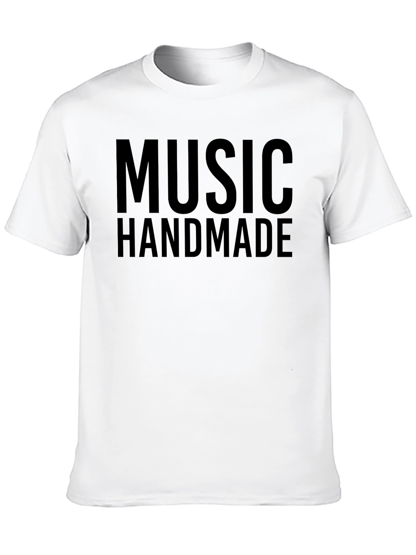 Music Handmade Graphic T-Shirt - Black Crew Neck Tee