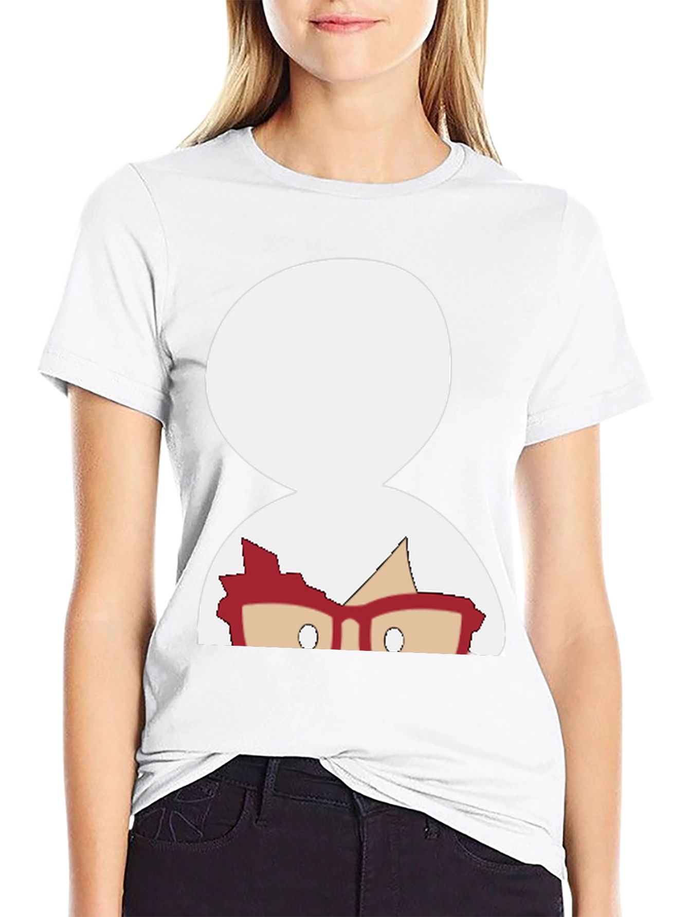 Black T-Shirt with Funny Cartoon Graphic