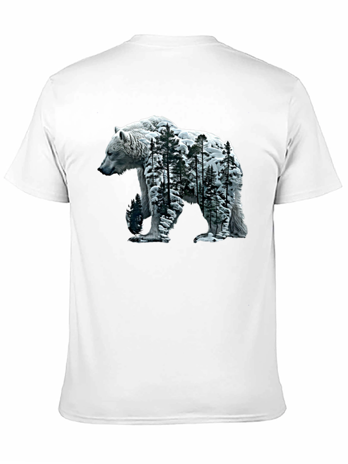 Bear and Forest Graphic Tee - Black