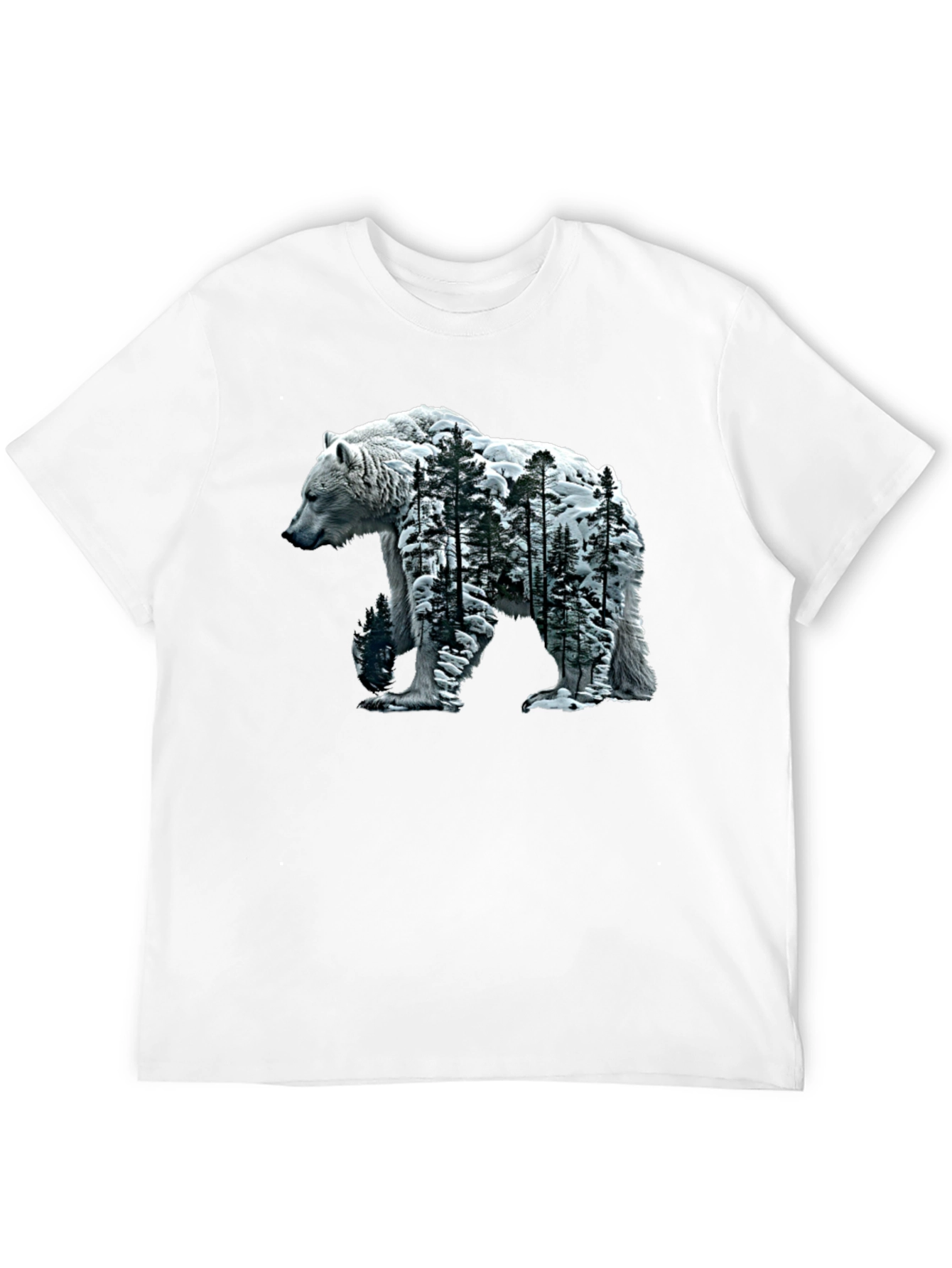 Bear and Forest Graphic Tee - Black