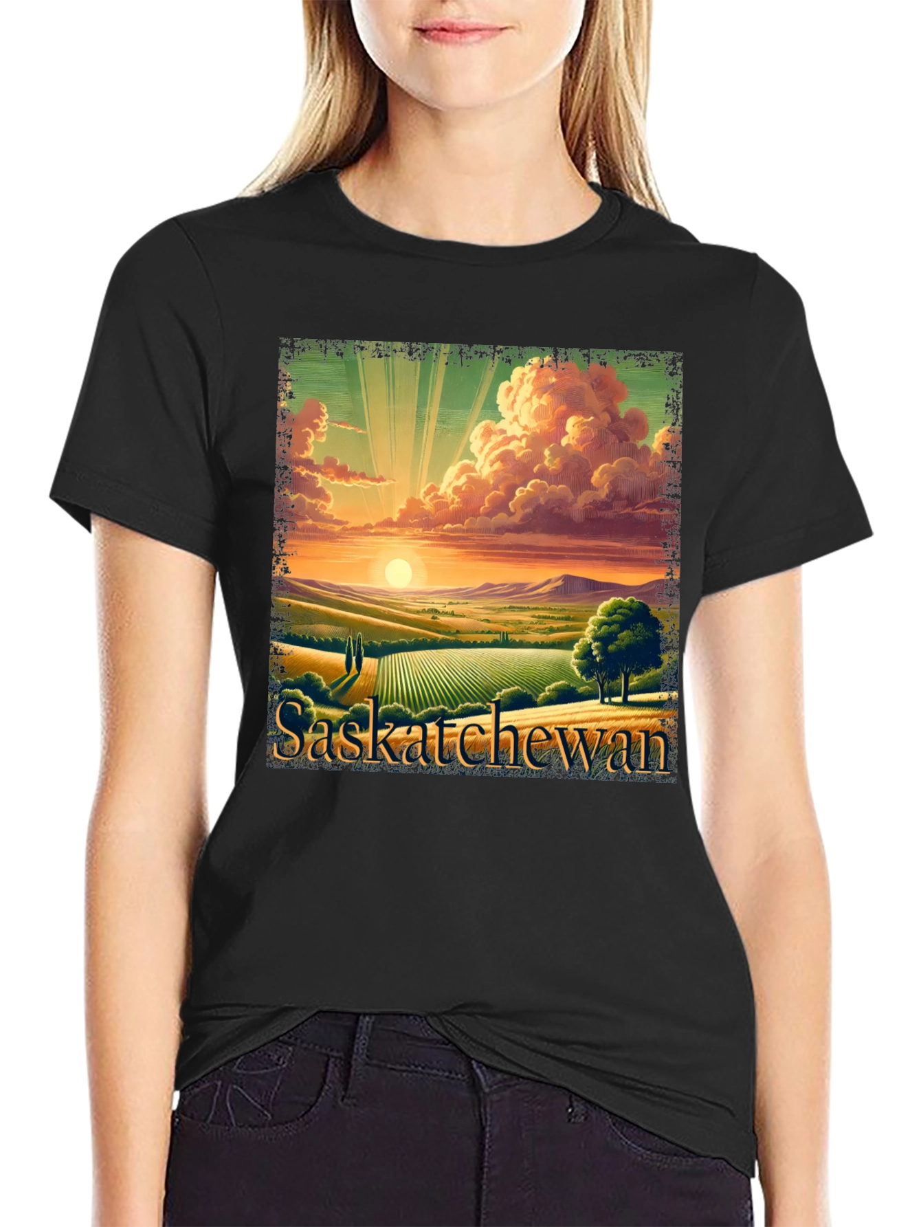 Saskatchewan Landscape Graphic Tee