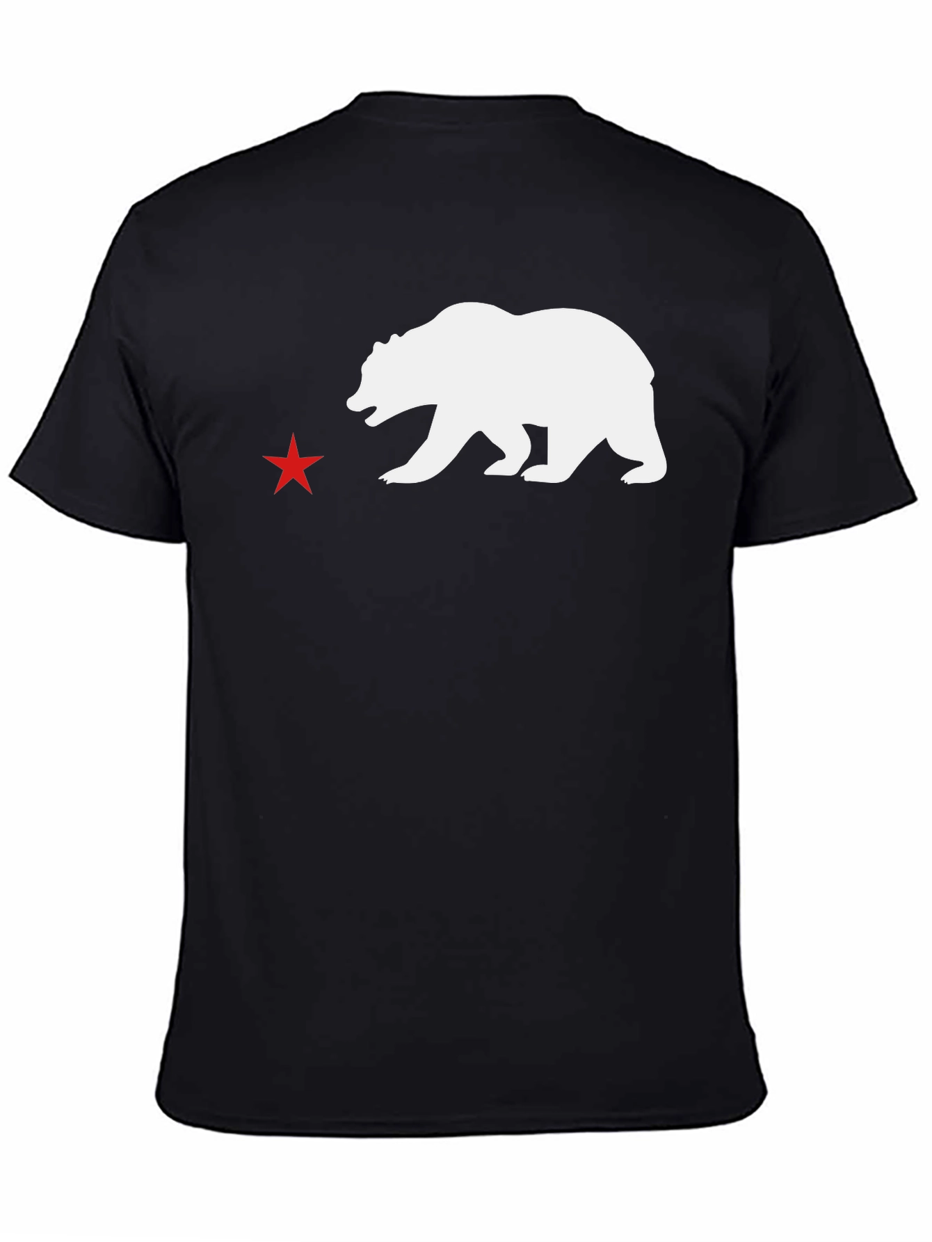 California Bear Star T-Shirt - Black
