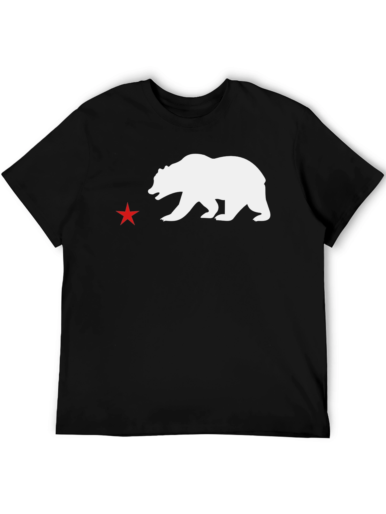 California Bear Star T-Shirt - Black
