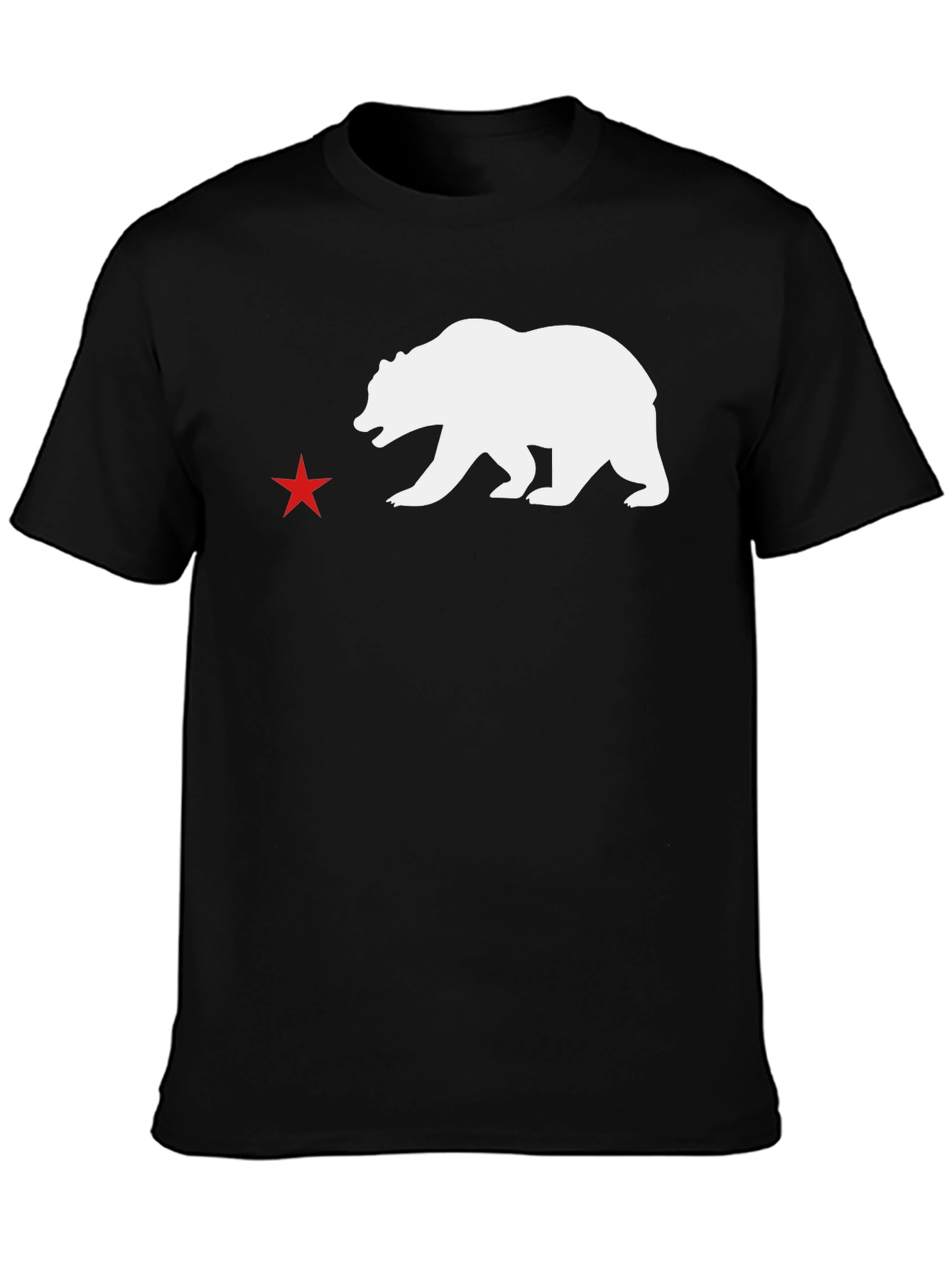 California Bear Star T-Shirt - Black