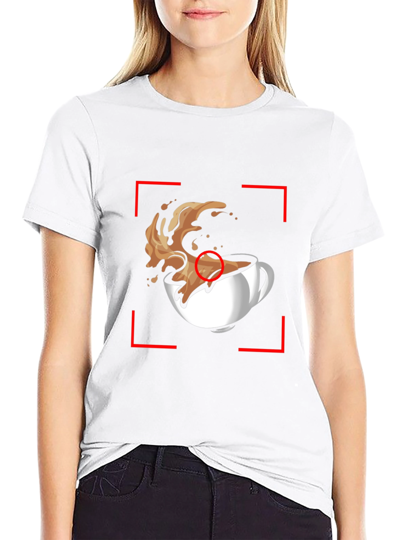 Coffee Splash Graphic Tee - Black Casual T-Shirt