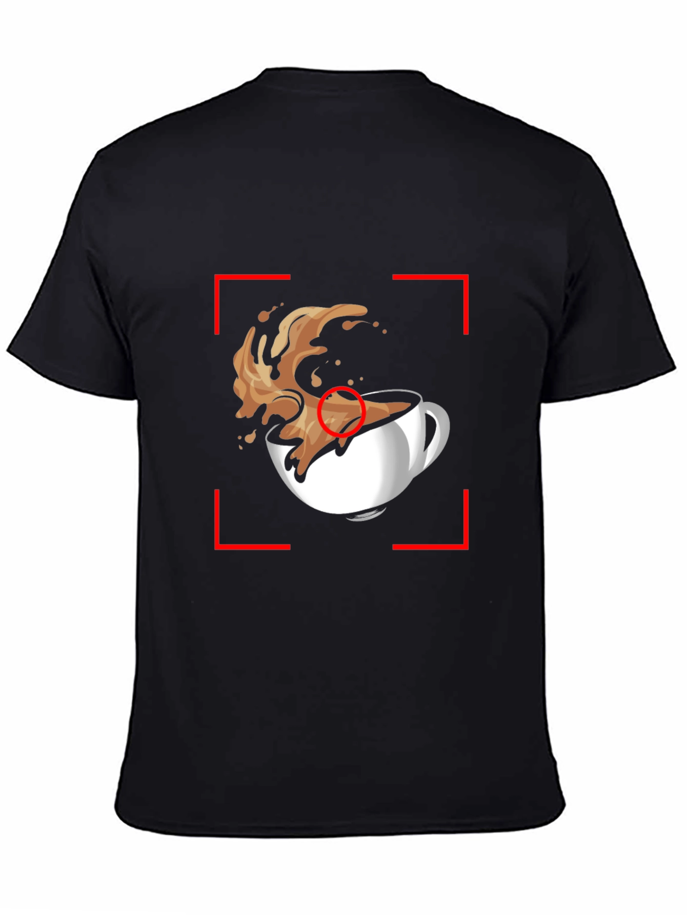 Coffee Splash Graphic Tee - Black Casual T-Shirt