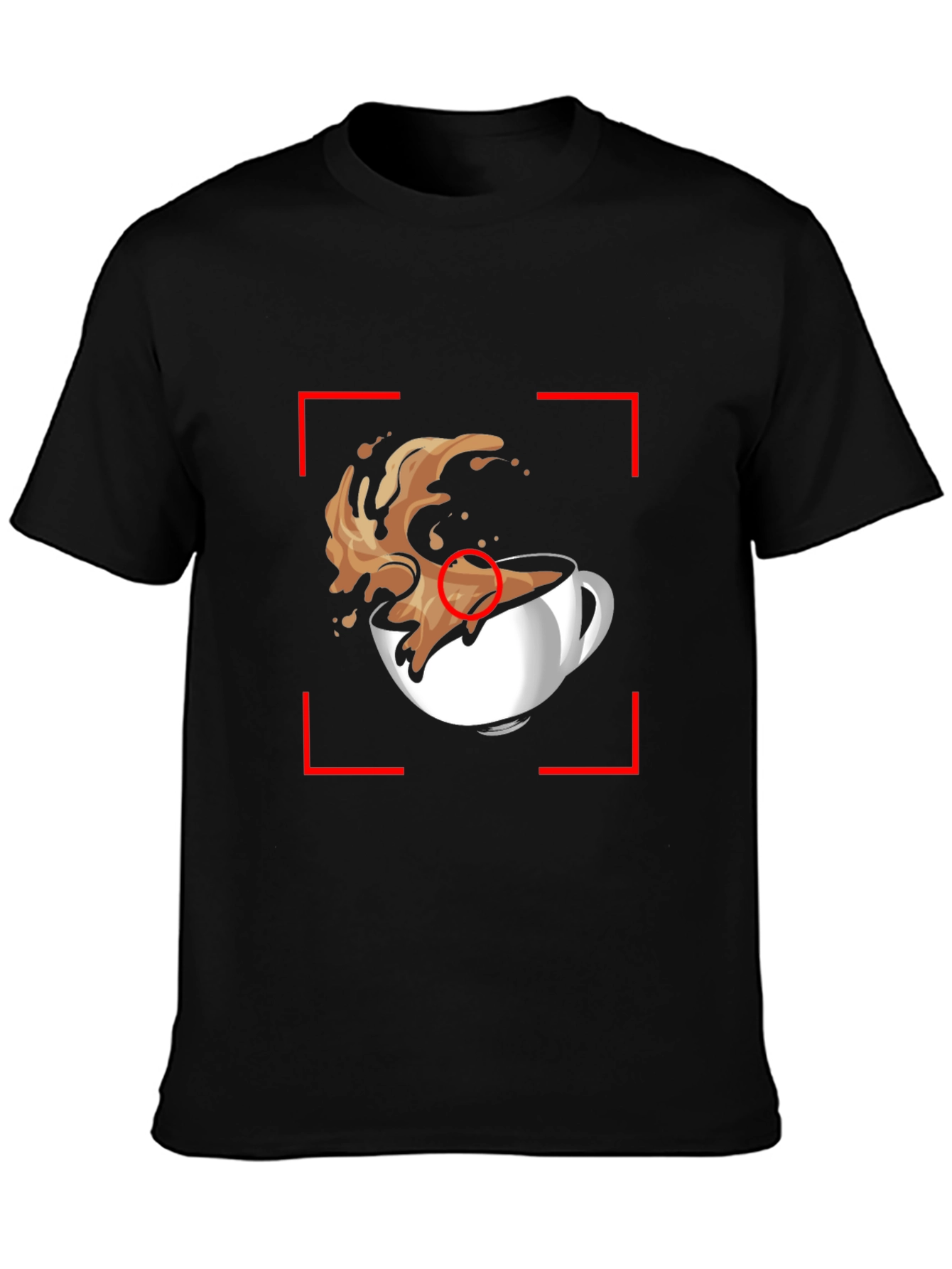 Coffee Splash Graphic Tee - Black Casual T-Shirt