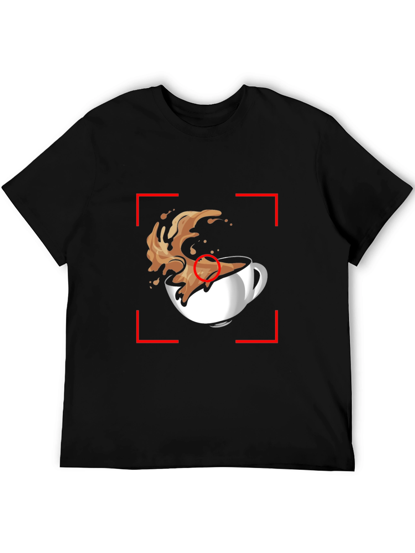 Coffee Splash Graphic Tee - Black Casual T-Shirt