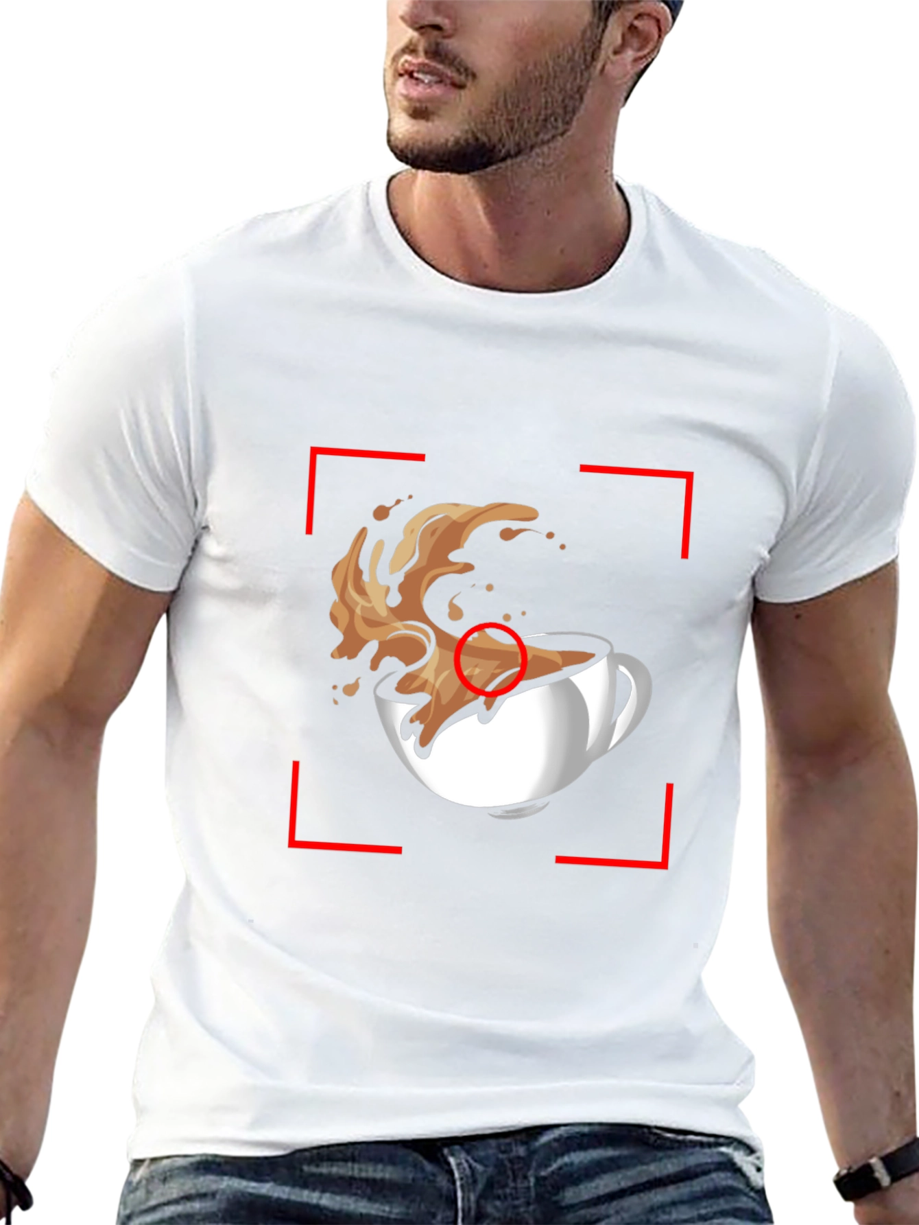 Coffee Splash Graphic Tee - Black Casual T-Shirt