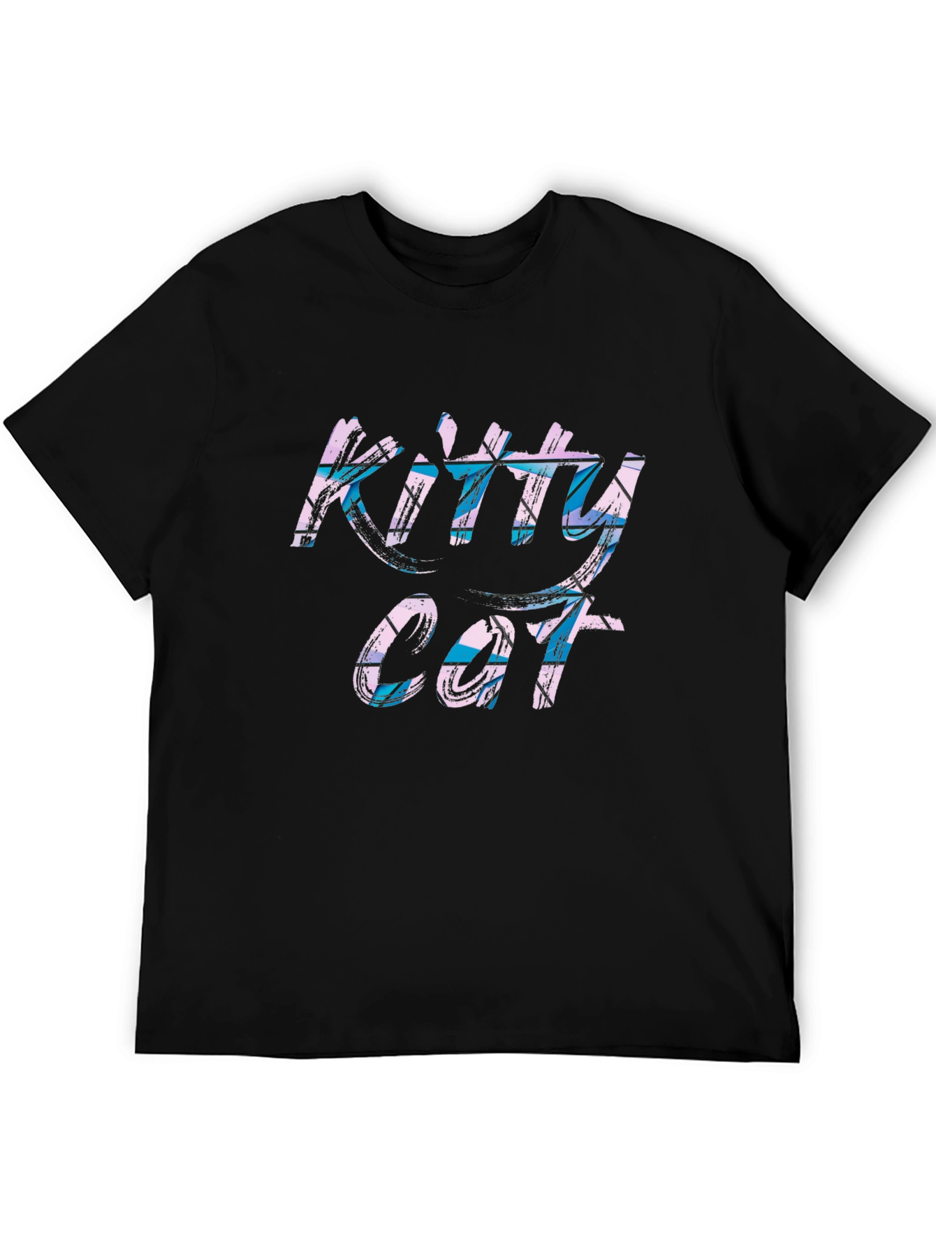 Kitty Cat Graphic Tee - Black Casual T-Shirt