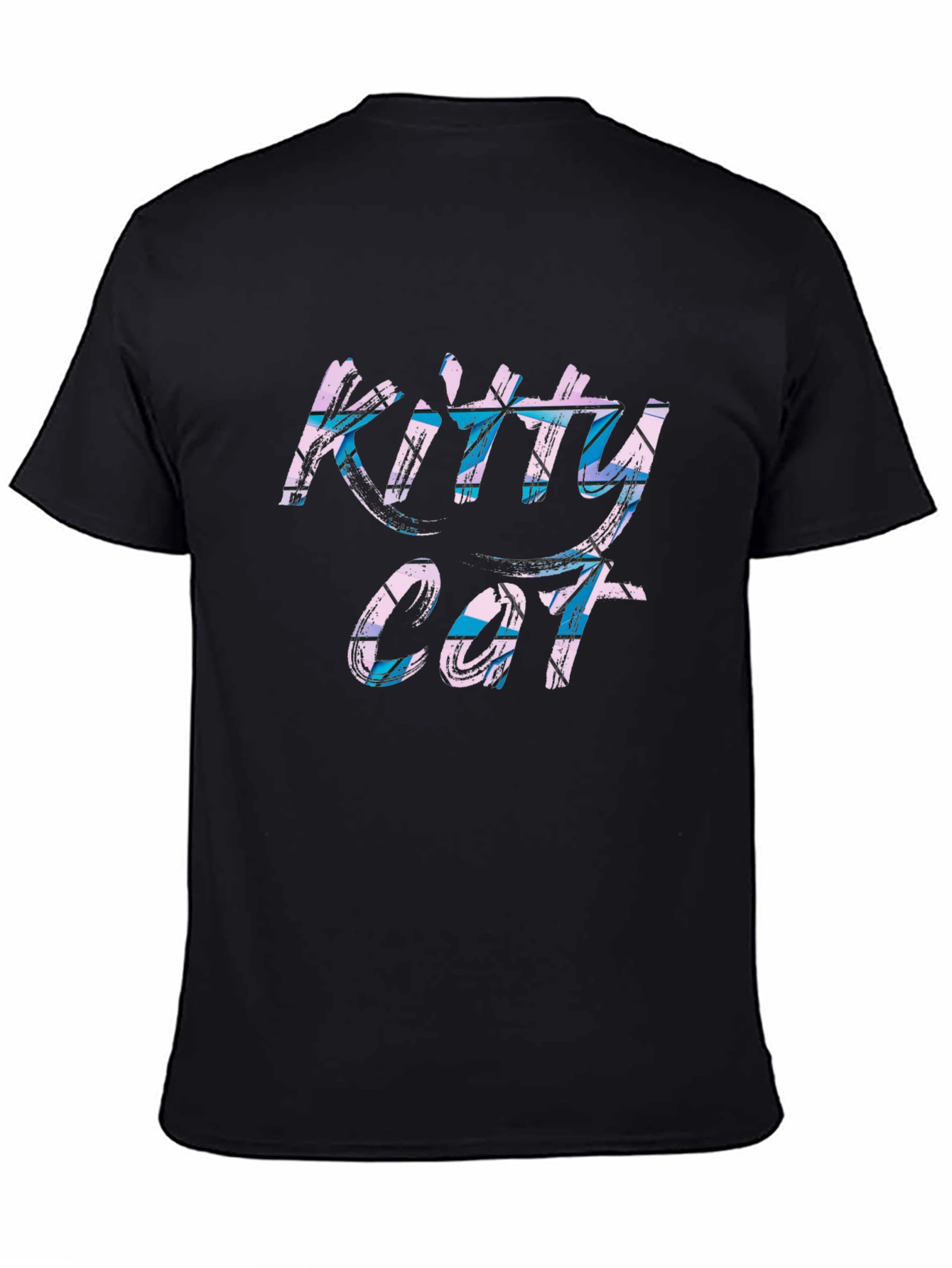 Kitty Cat Graphic Tee - Black Casual T-Shirt