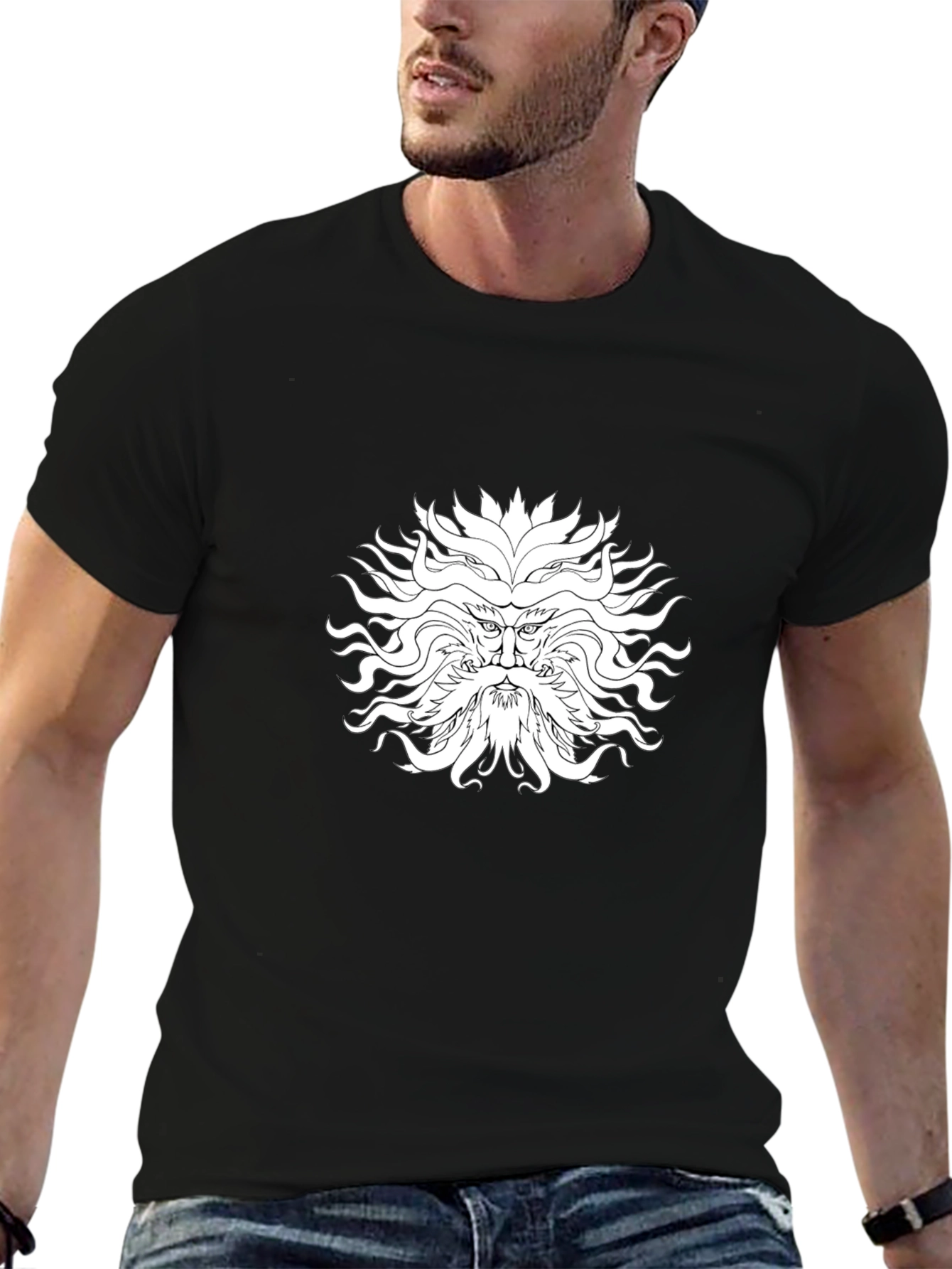 Mythical Face Graphic Black T-Shirt