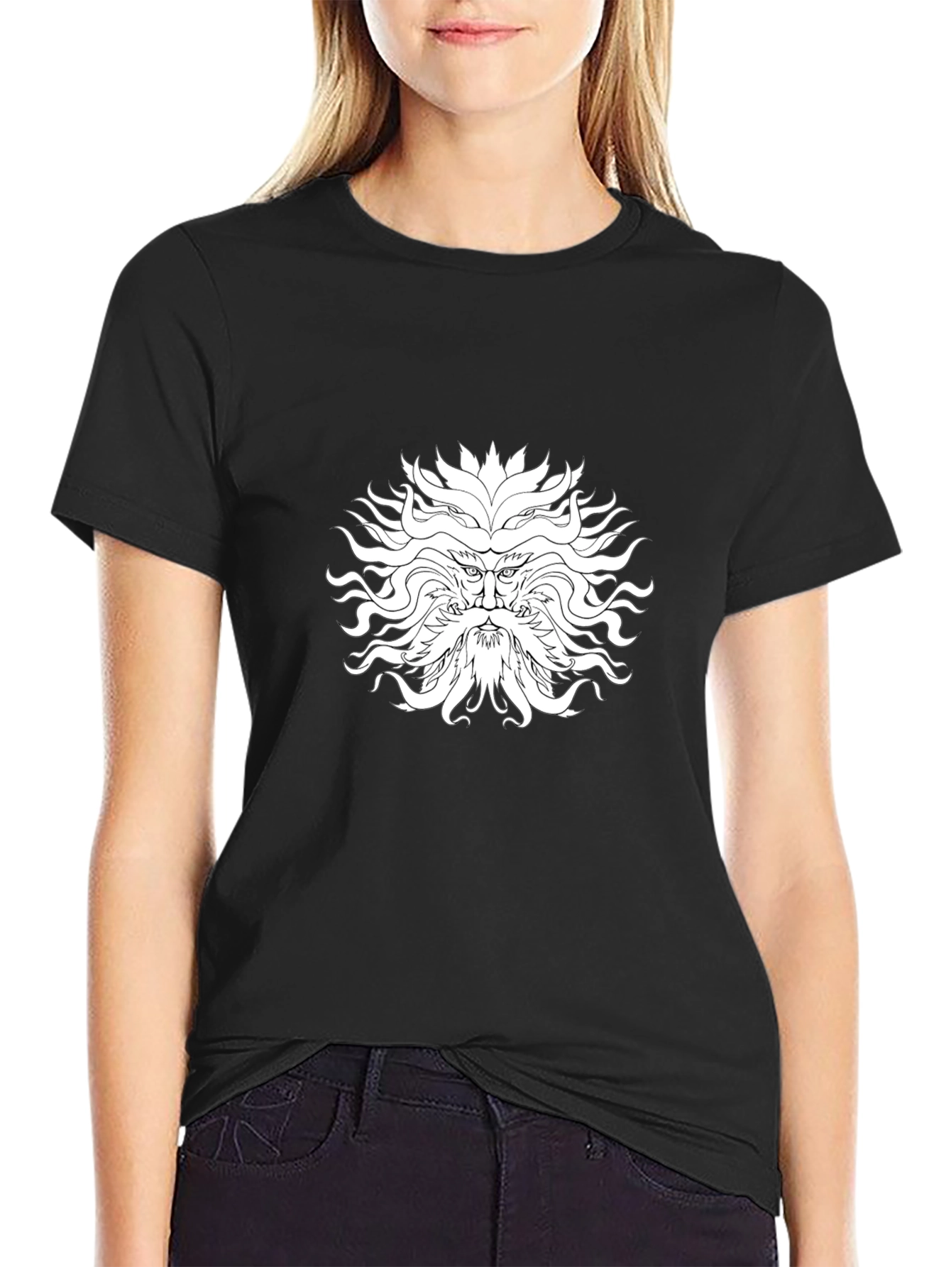 Mythical Face Graphic Black T-Shirt