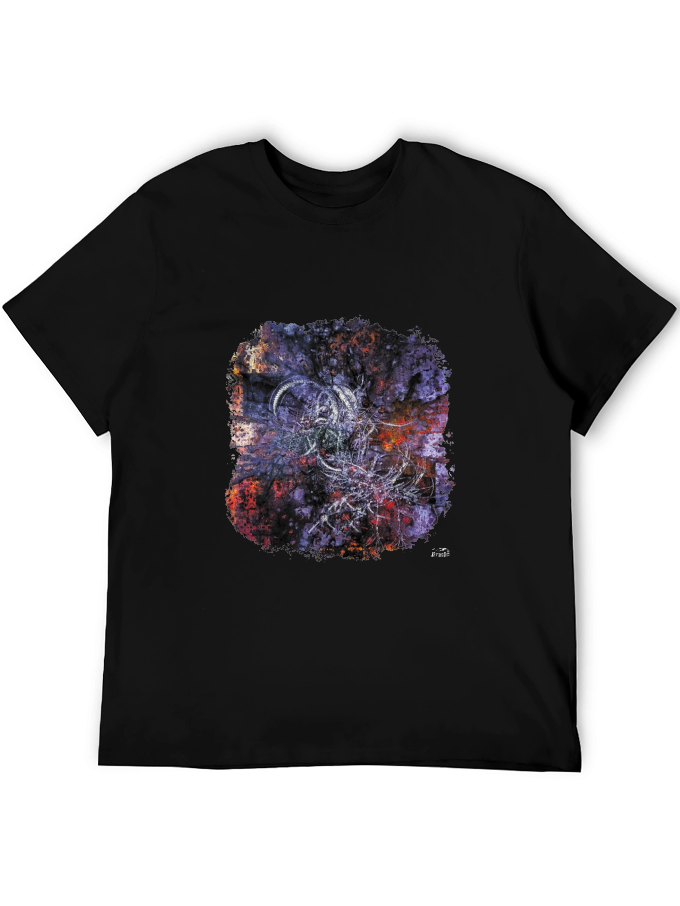 Abstract Graphic Print Black T-Shirt for Men