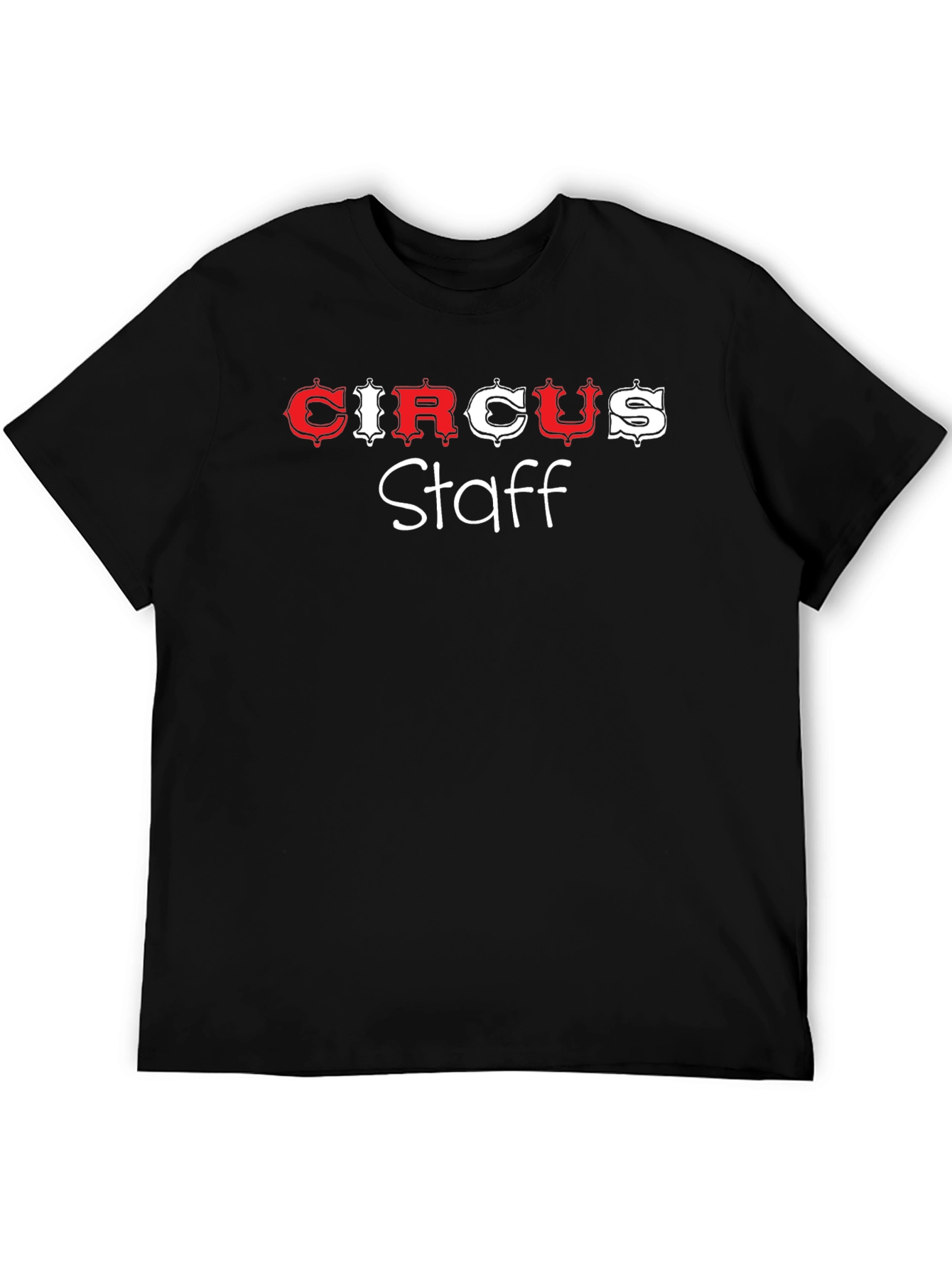 Circus Staff T-Shirt - Novelty Black Cotton Tee