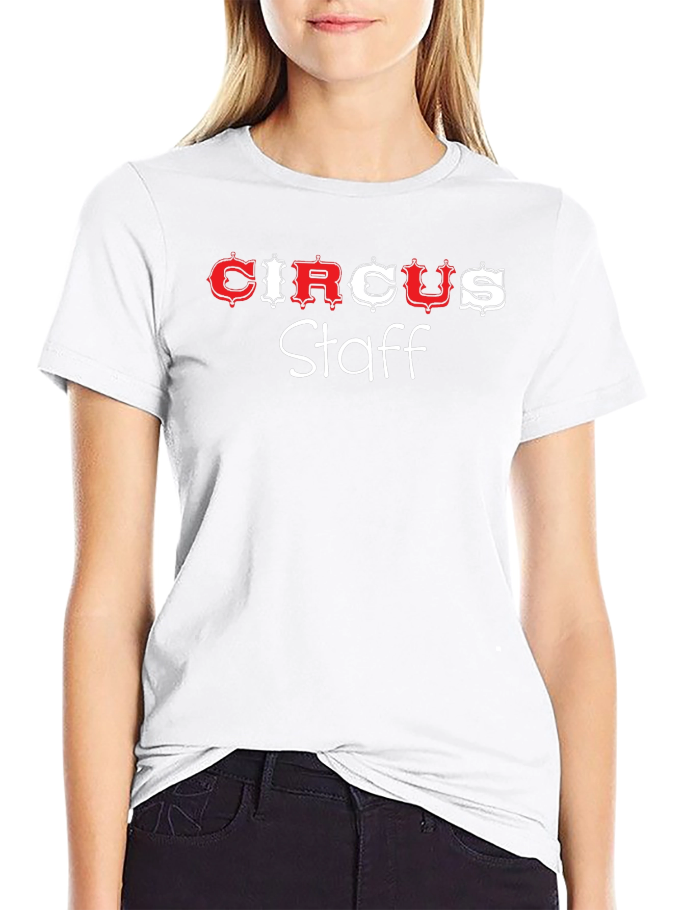 Circus Staff T-Shirt - Novelty Black Cotton Tee