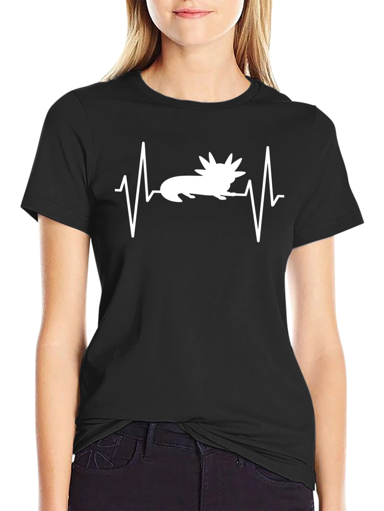 Axolotl Heartbeat T-Shirt - Black