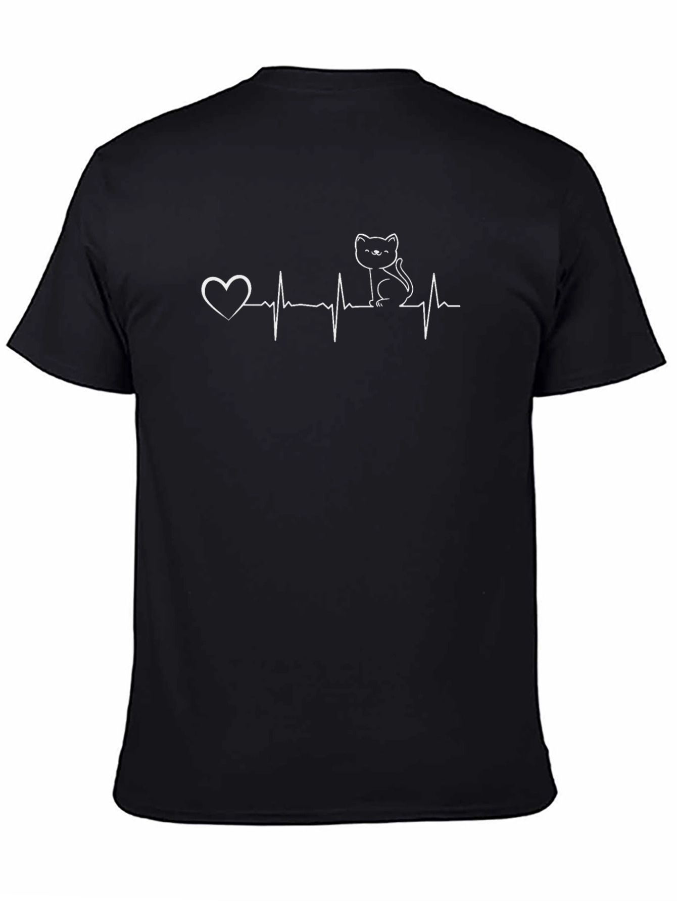 Cat Lover EKG Heartbeat T-Shirt