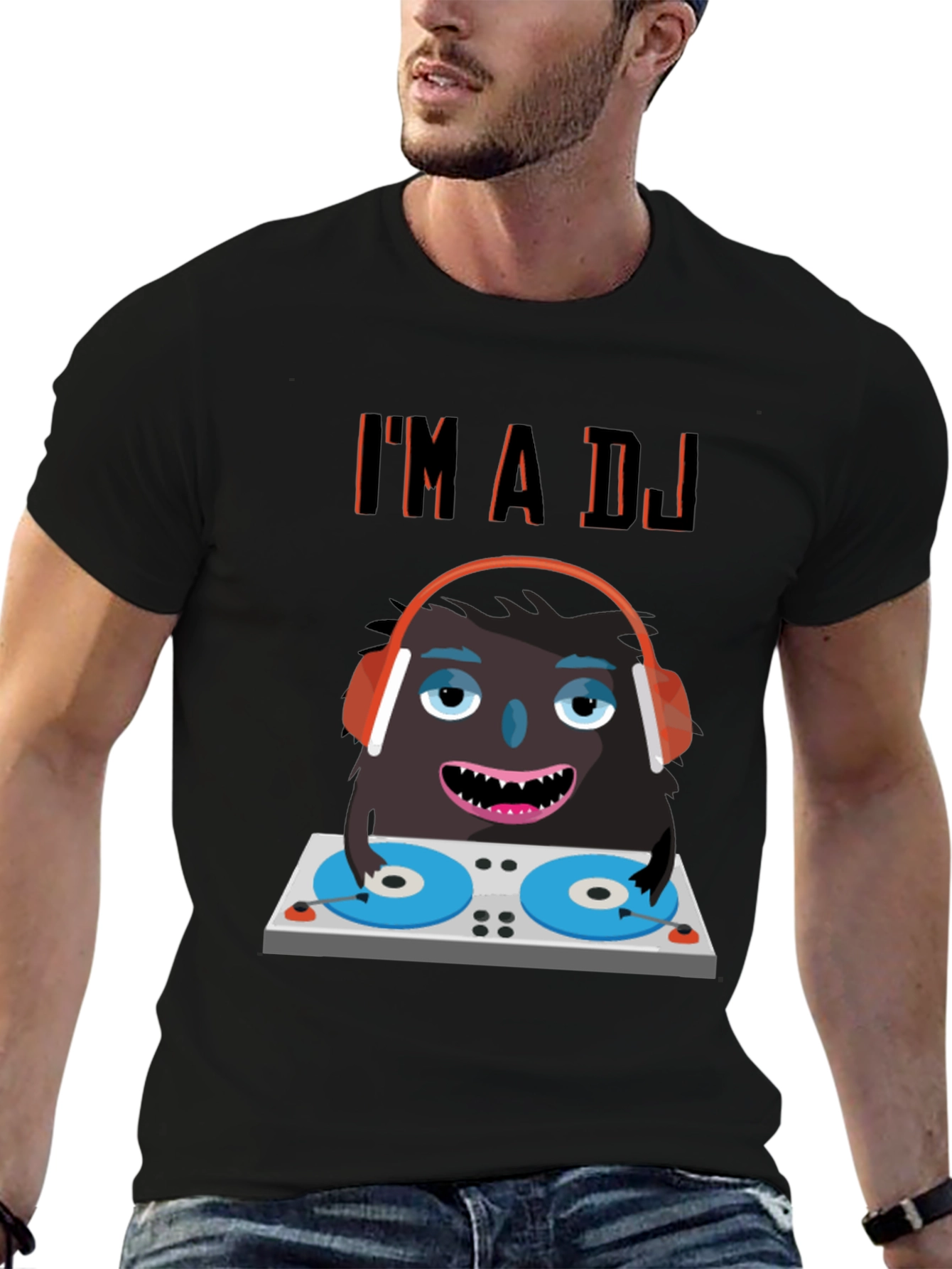 DJ Monster Graphic Tee - Funny Party Shirt