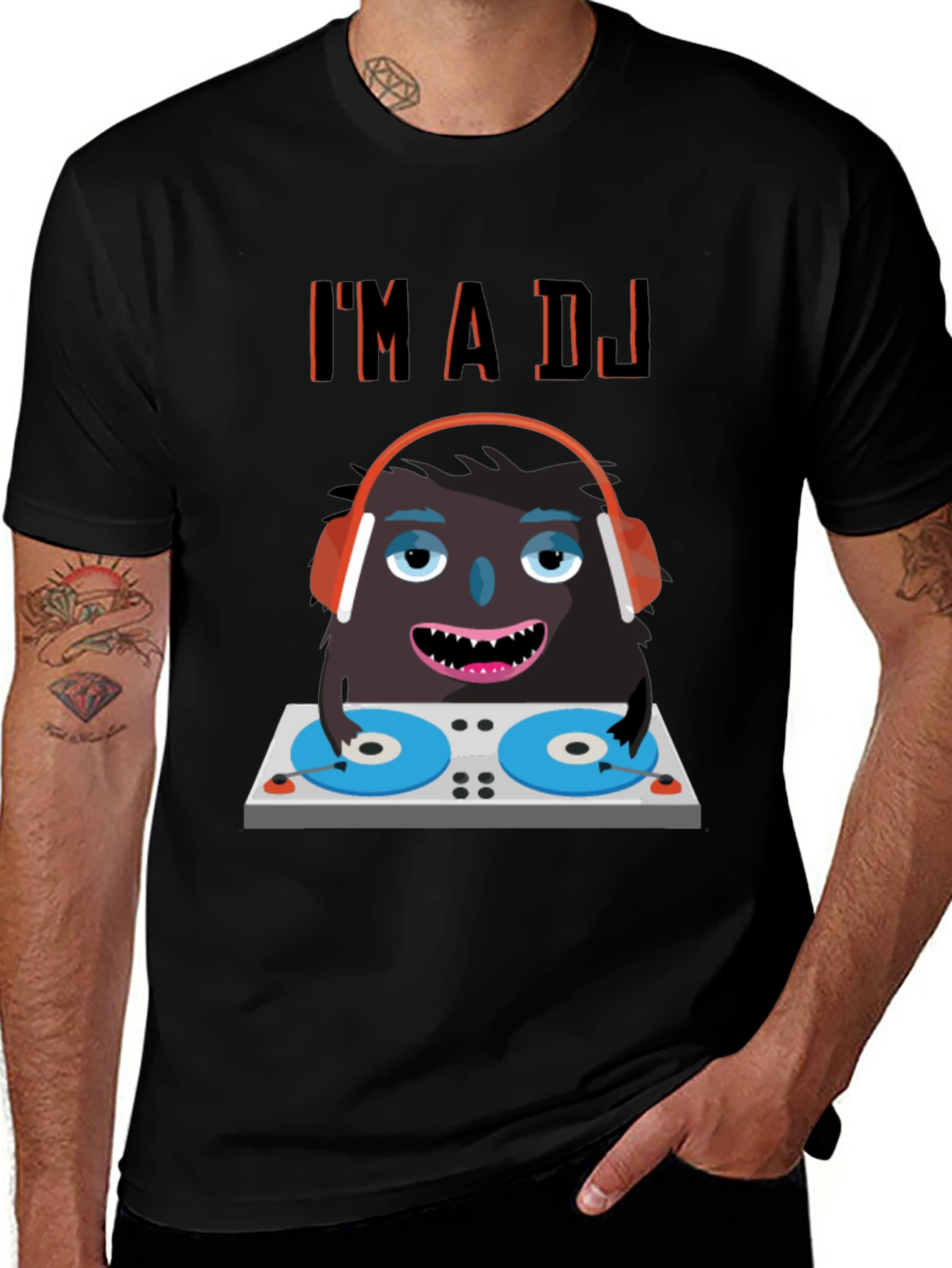 DJ Monster Graphic Tee - Funny Party Shirt