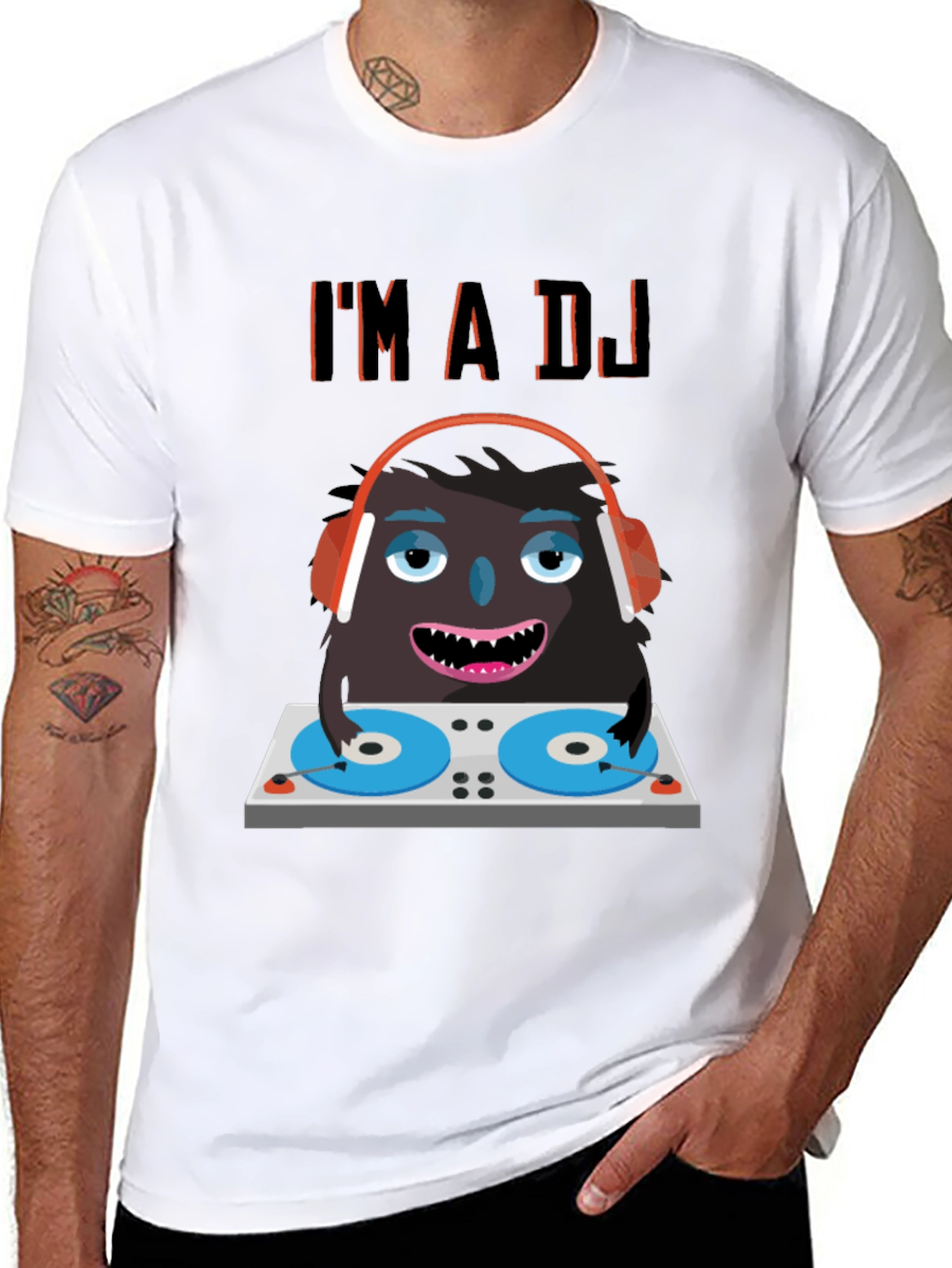 DJ Monster Graphic Tee - Funny Party Shirt