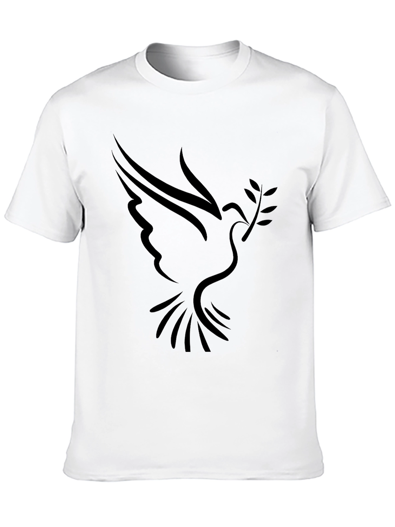 Peace Dove Graphic Tee - Black Casual T-Shirt