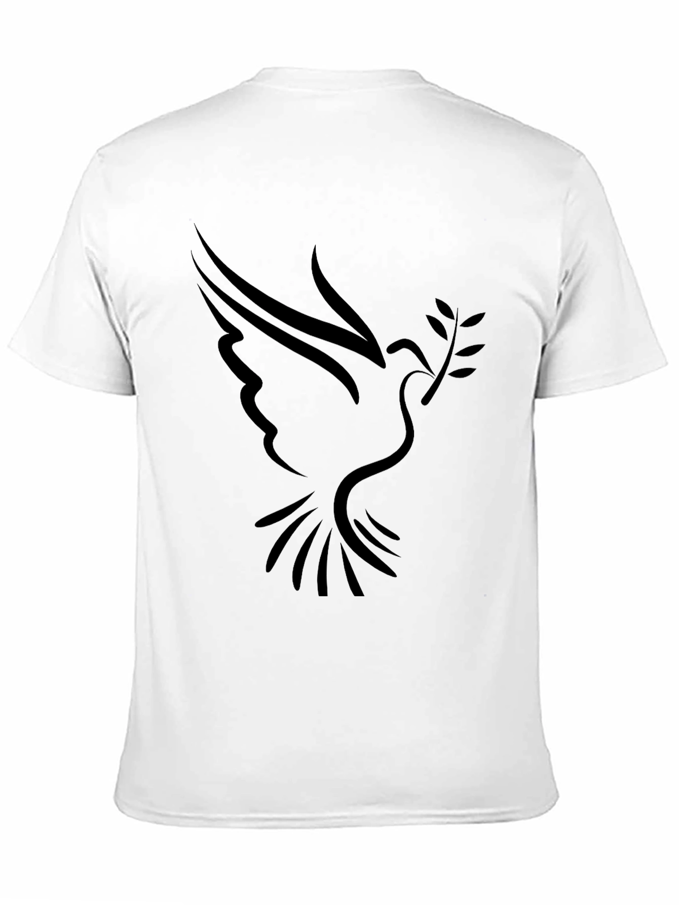 Peace Dove Graphic Tee - Black Casual T-Shirt
