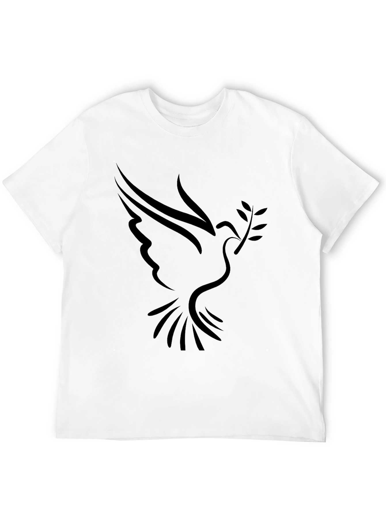 Peace Dove Graphic Tee - Black Casual T-Shirt