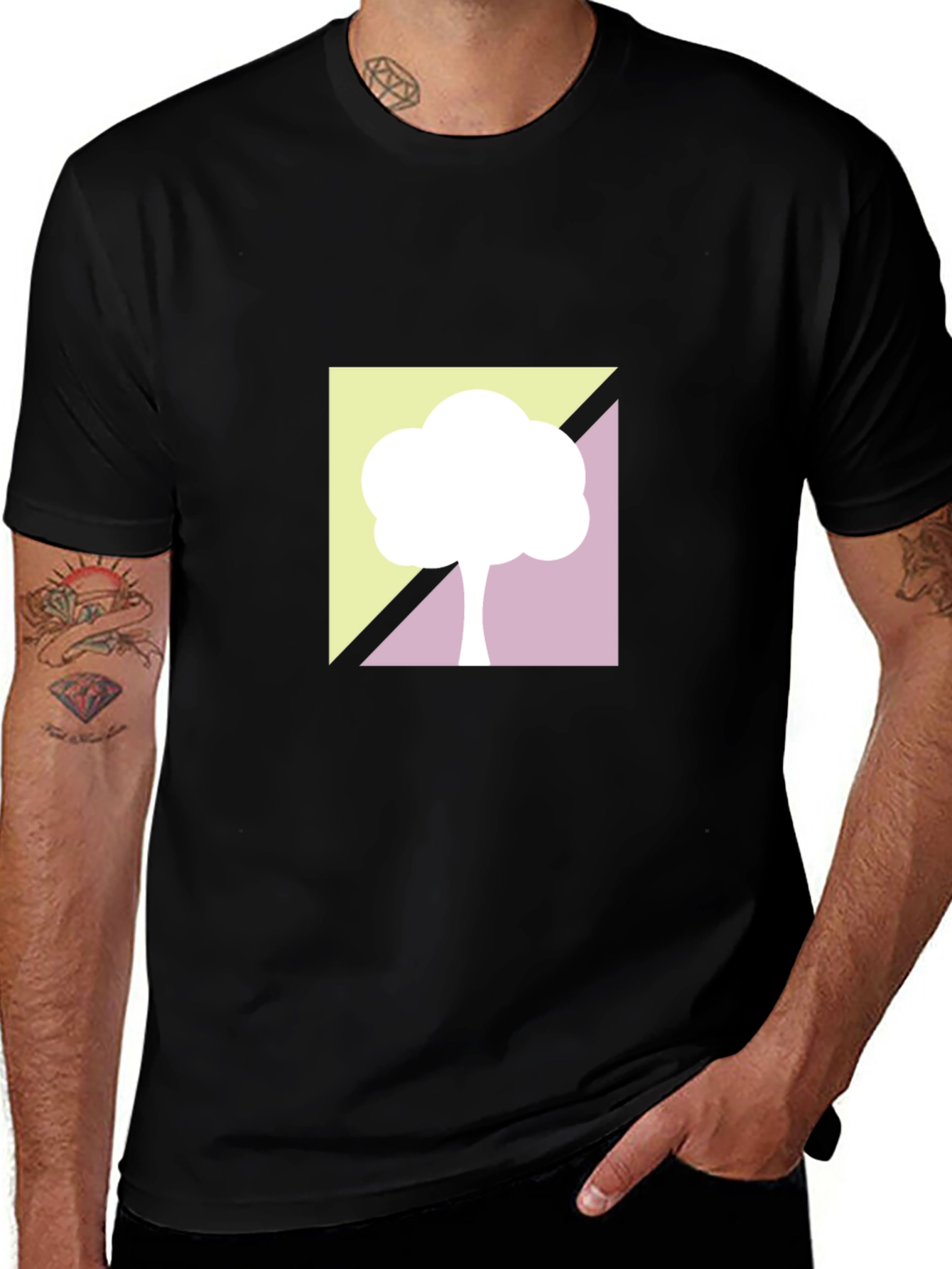 Abstract Tree Graphic Tee - Modern Style