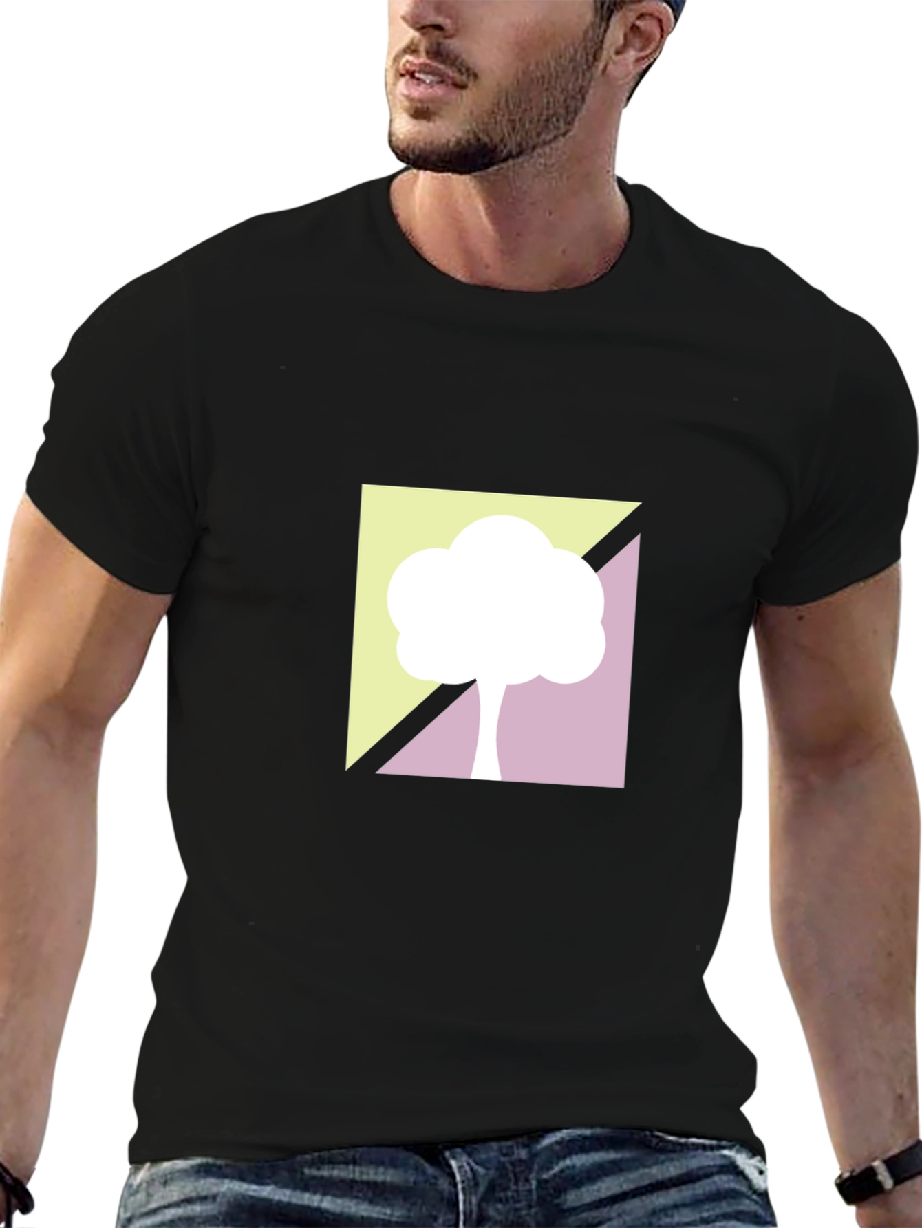 Abstract Tree Graphic Tee - Modern Style