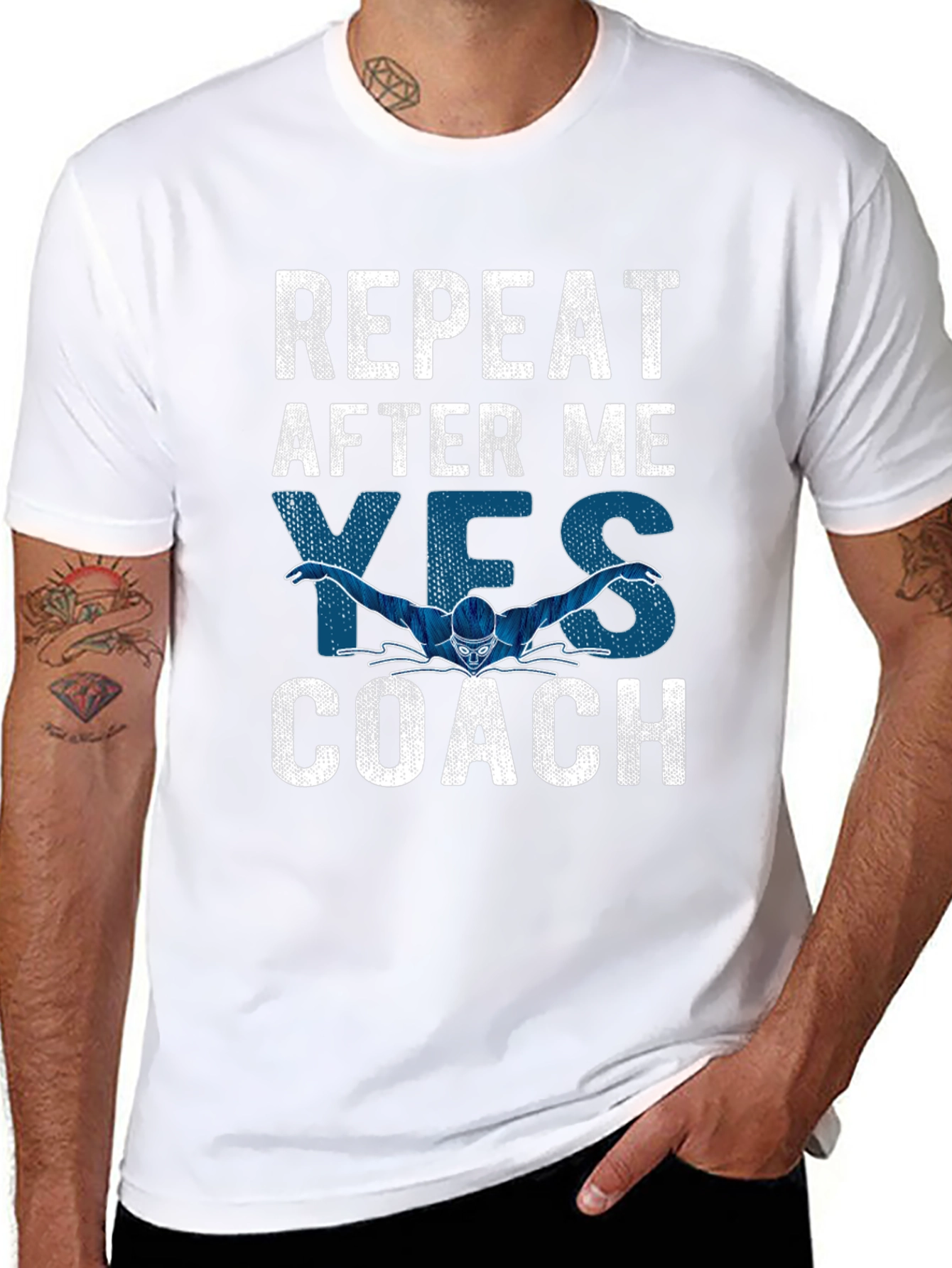 Funny Swimming Coach T-Shirt: Repeat After Me