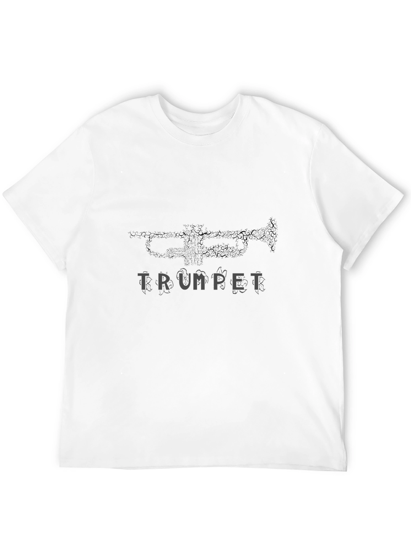Trumpet Graphic Black T-Shirt for Music Lovers