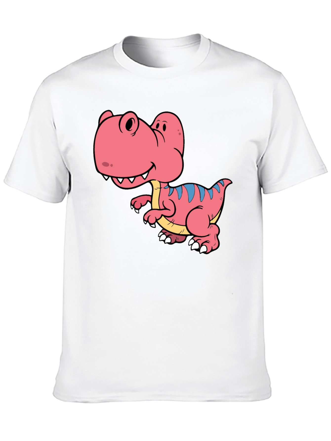 Dino T-Shirt: Black Tee with Cute Cartoon Dinosaur Design