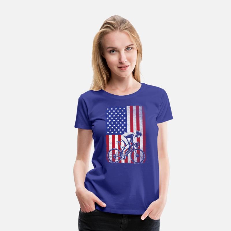 Road Biking Cycling 4th Of July USA American Flag