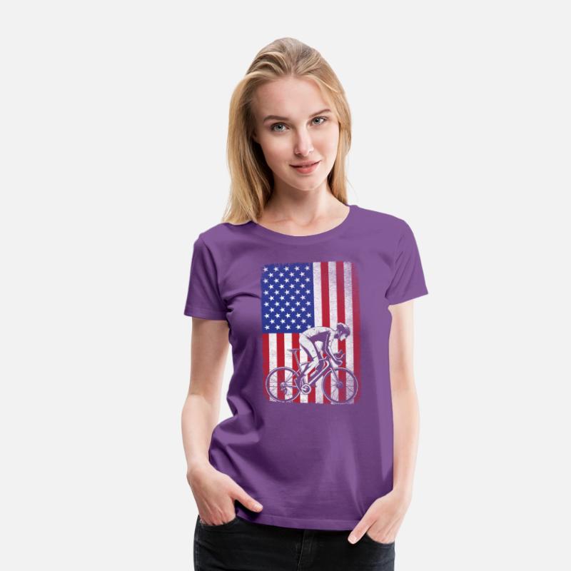 Road Biking Cycling 4th Of July USA American Flag