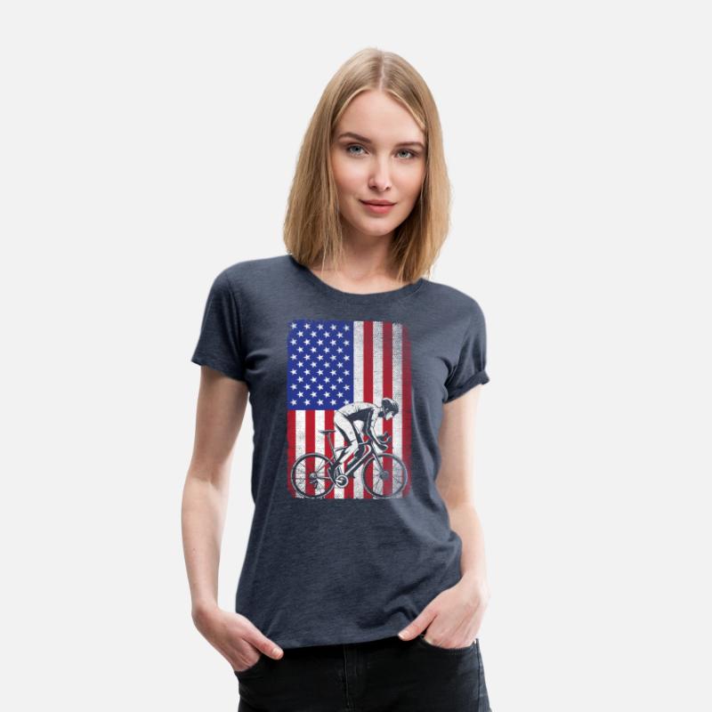 Road Biking Cycling 4th Of July USA American Flag