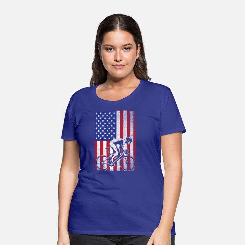 Road Biking Cycling 4th Of July USA American Flag