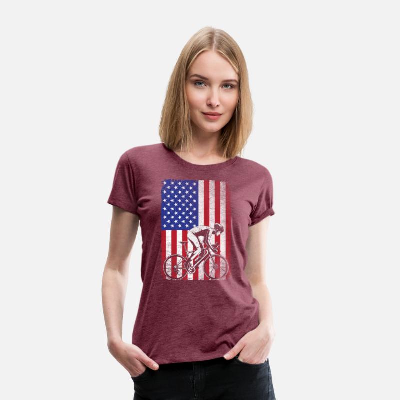Road Biking Cycling 4th Of July USA American Flag