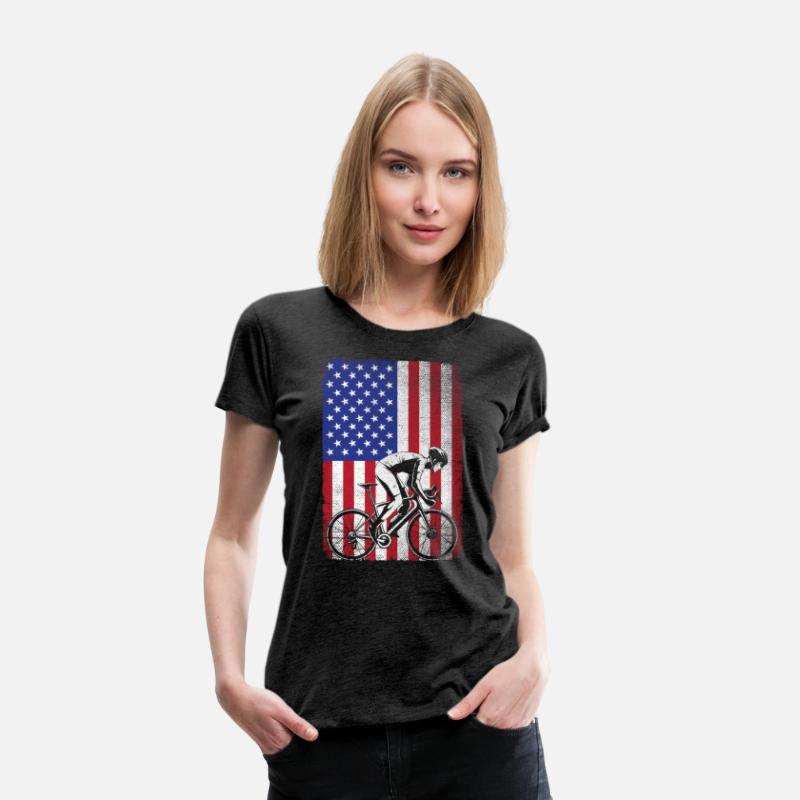 Road Biking Cycling 4th Of July USA American Flag