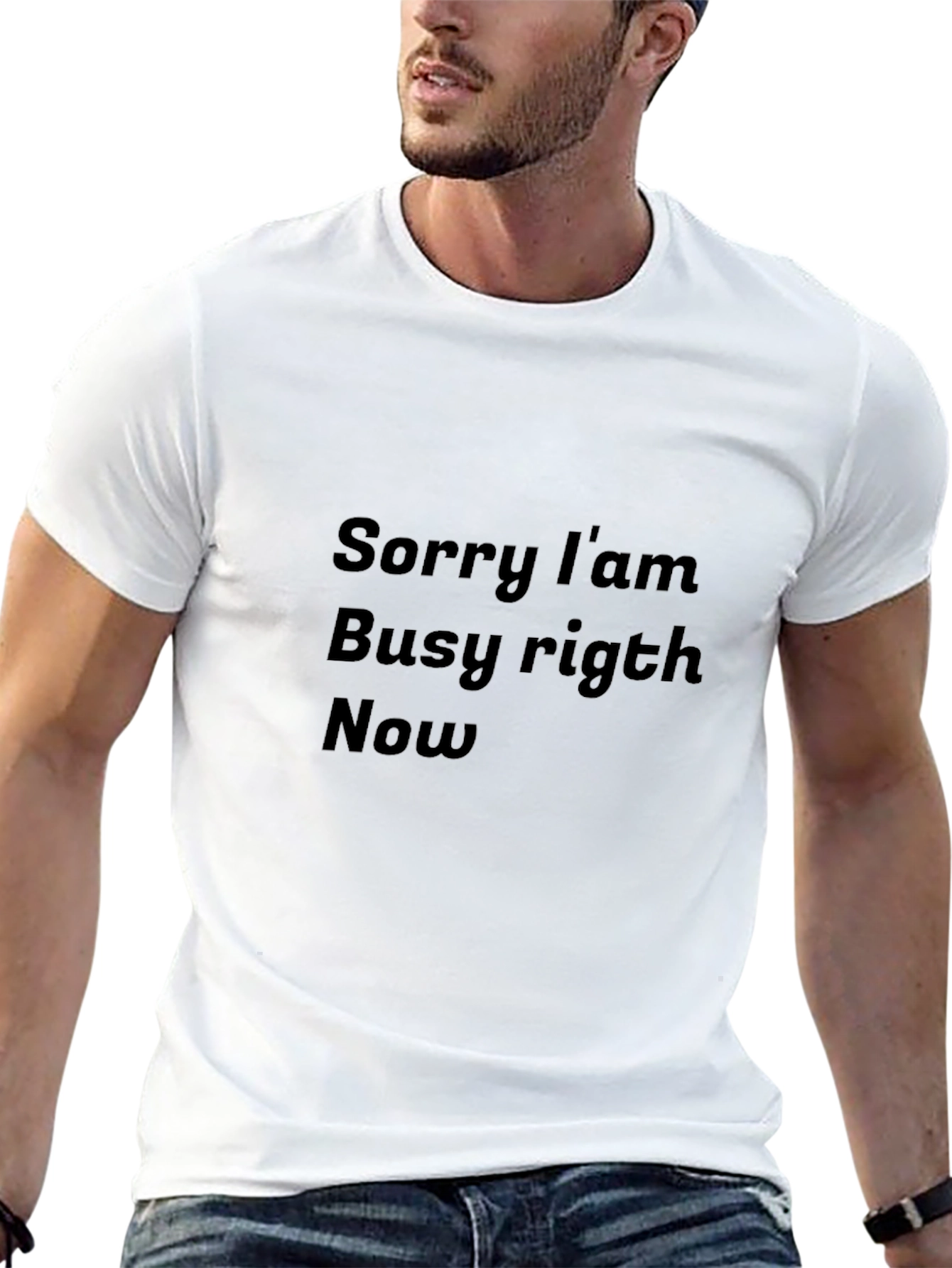 Sorry Im Busy Right Now Black T-Shirt