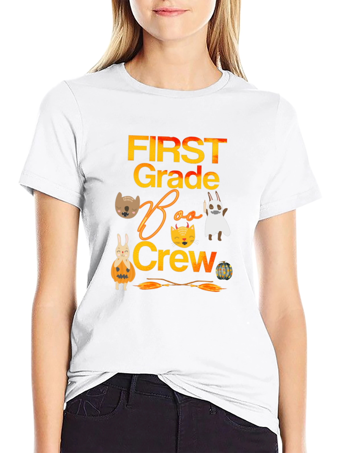 First Grade Boo Crew Halloween Shirt
