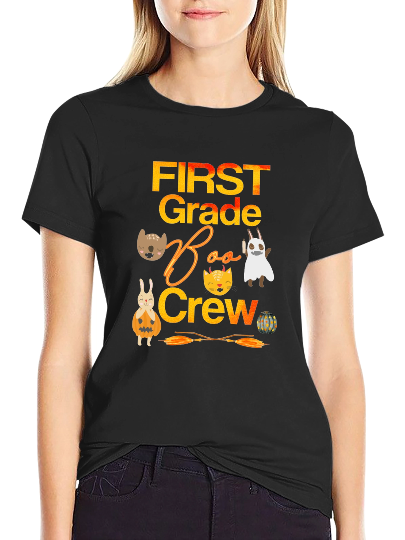 First Grade Boo Crew Halloween Shirt