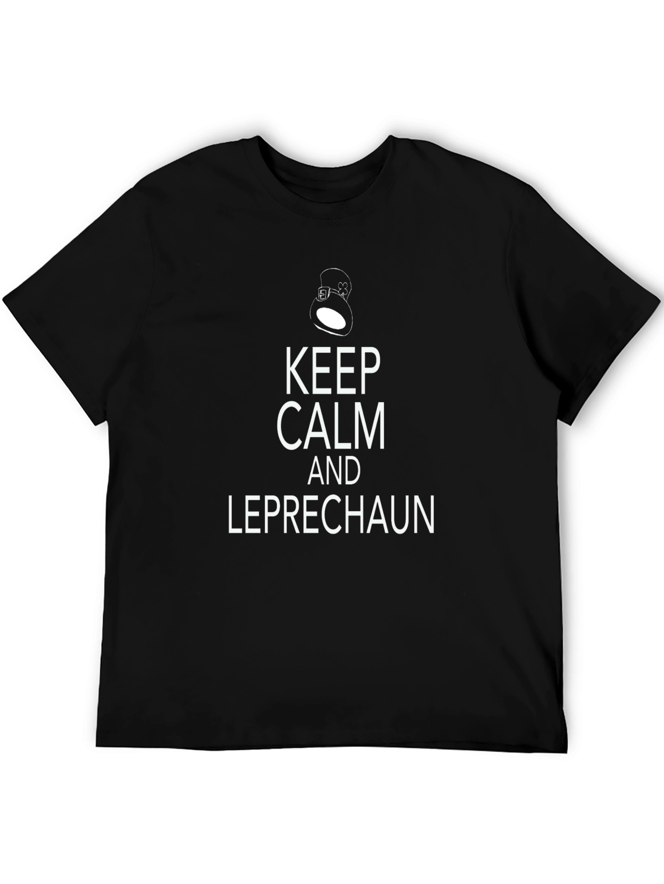 Keep Calm and Leprechaun Black T-Shirt