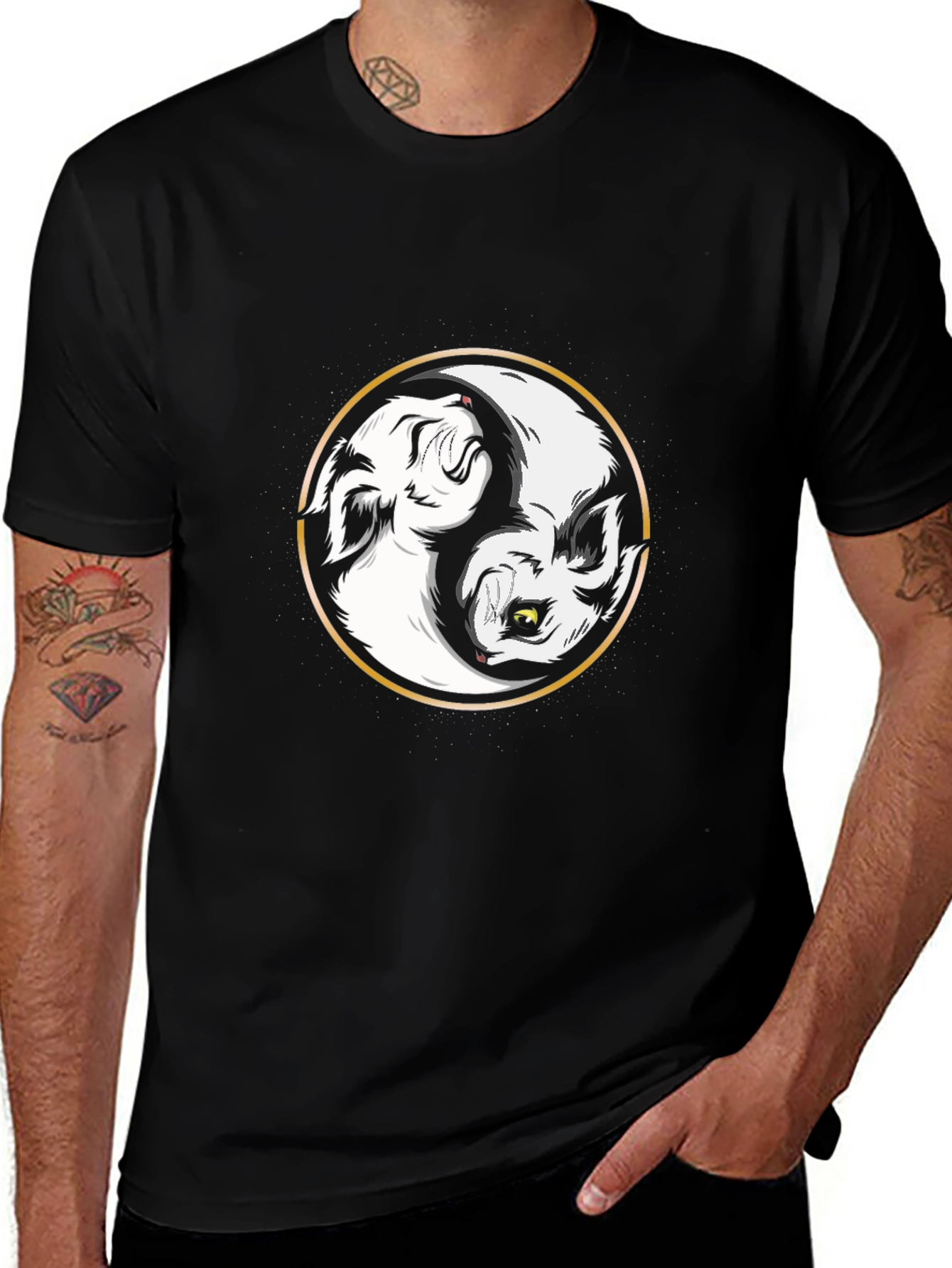 Yin Yang Wolf Graphic Tee