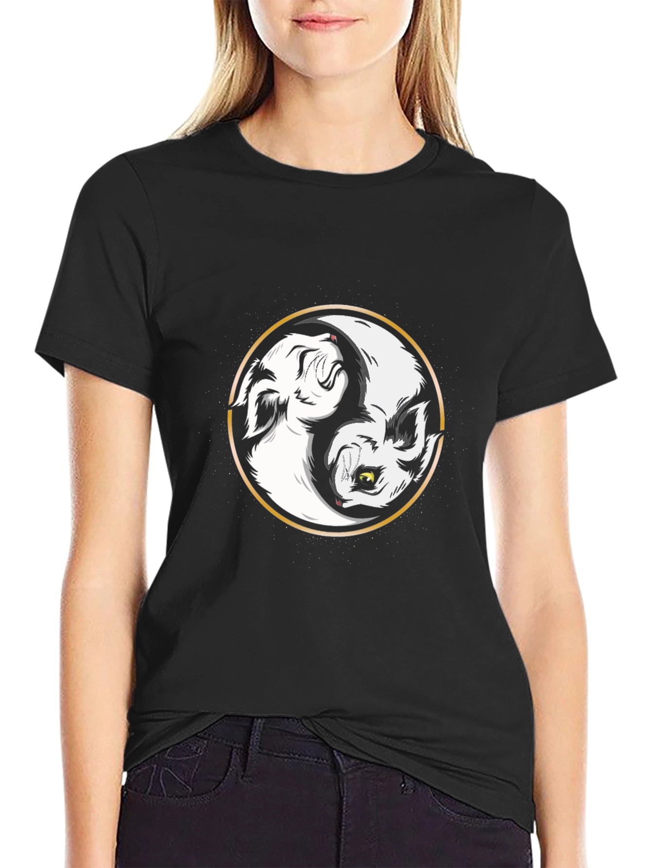 Yin Yang Wolf Graphic Tee