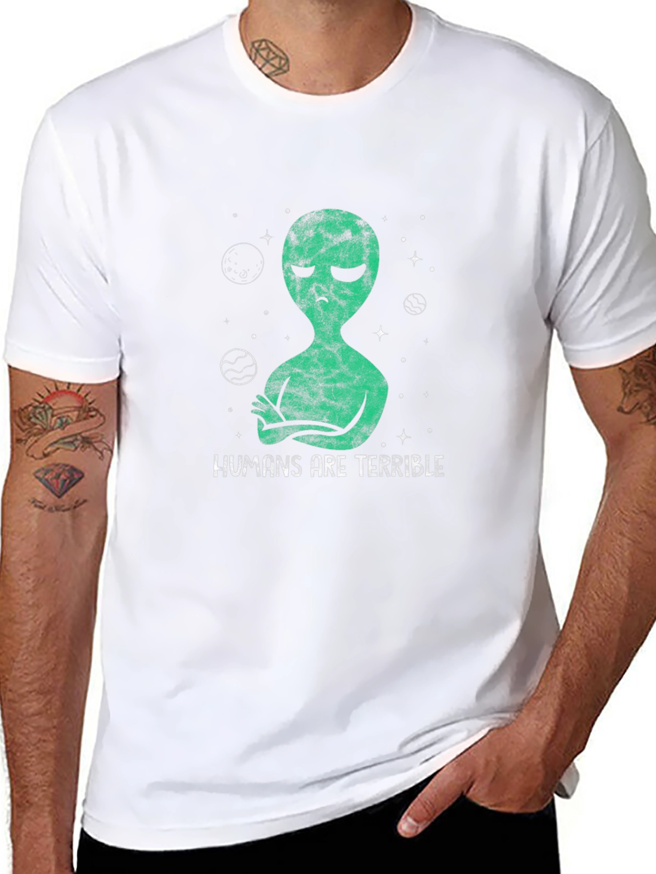 Humans are Terrible Alien Graphic Tee