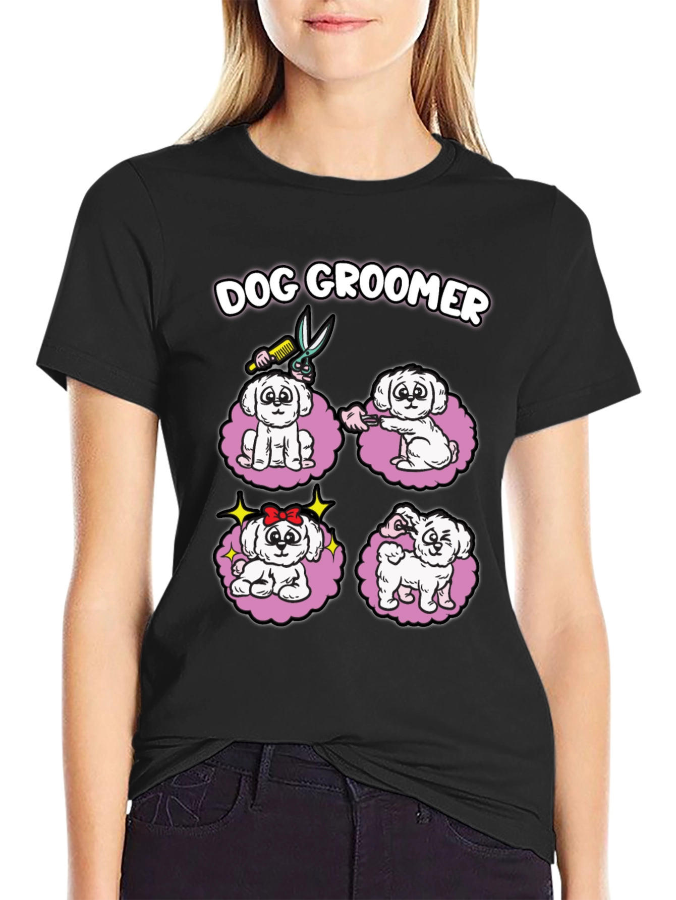 Dog Groomer T-Shirt Cute Pet Grooming Tee